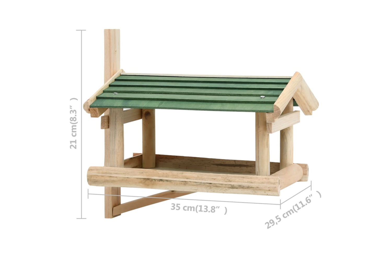 vidaXL 314818 Bird Feeder Solid Wood 35x29.5x21cm-7
