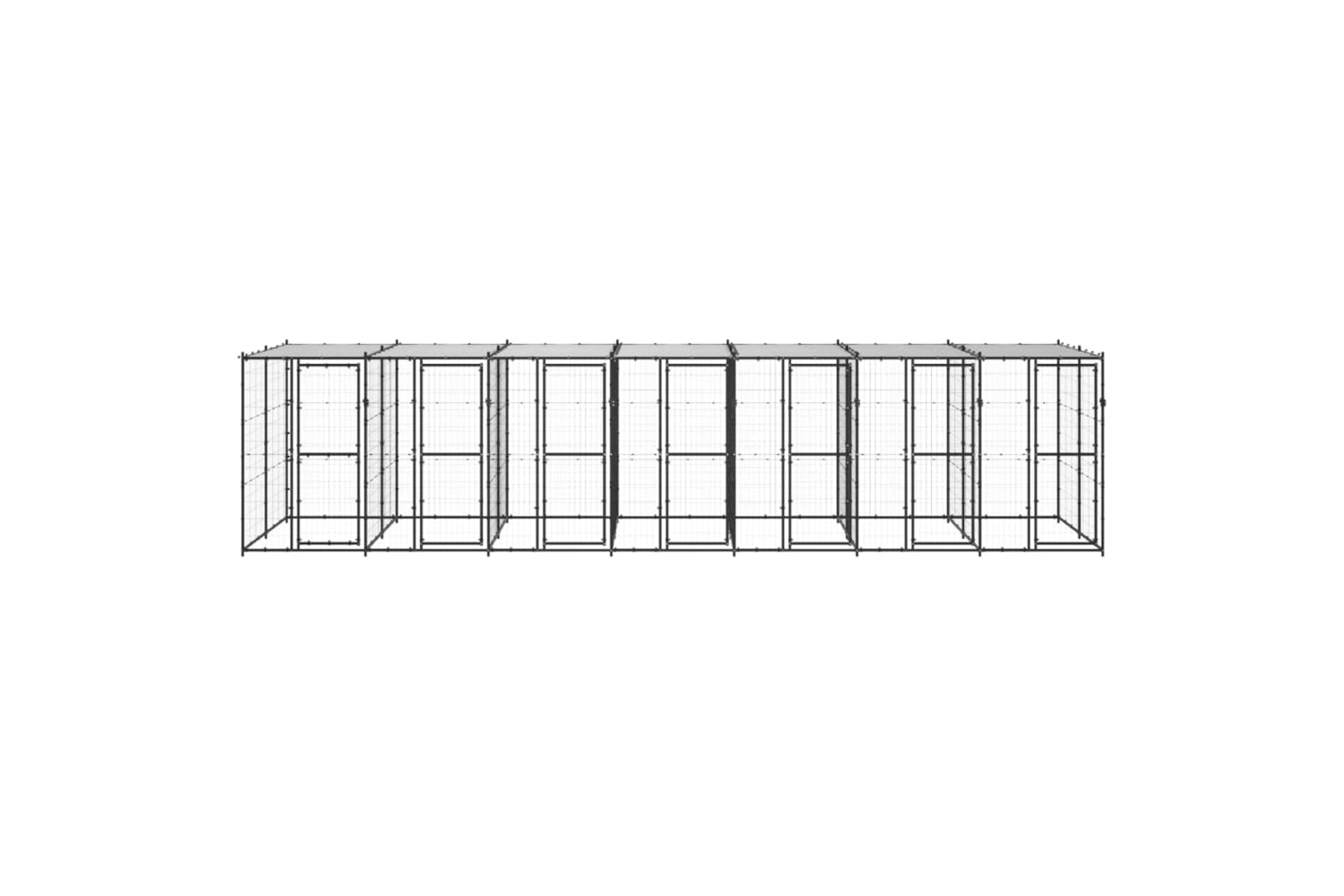 Vidaxl 3082254 Outdoor Dog Kennel Steel With Roof 16.94 M2-2