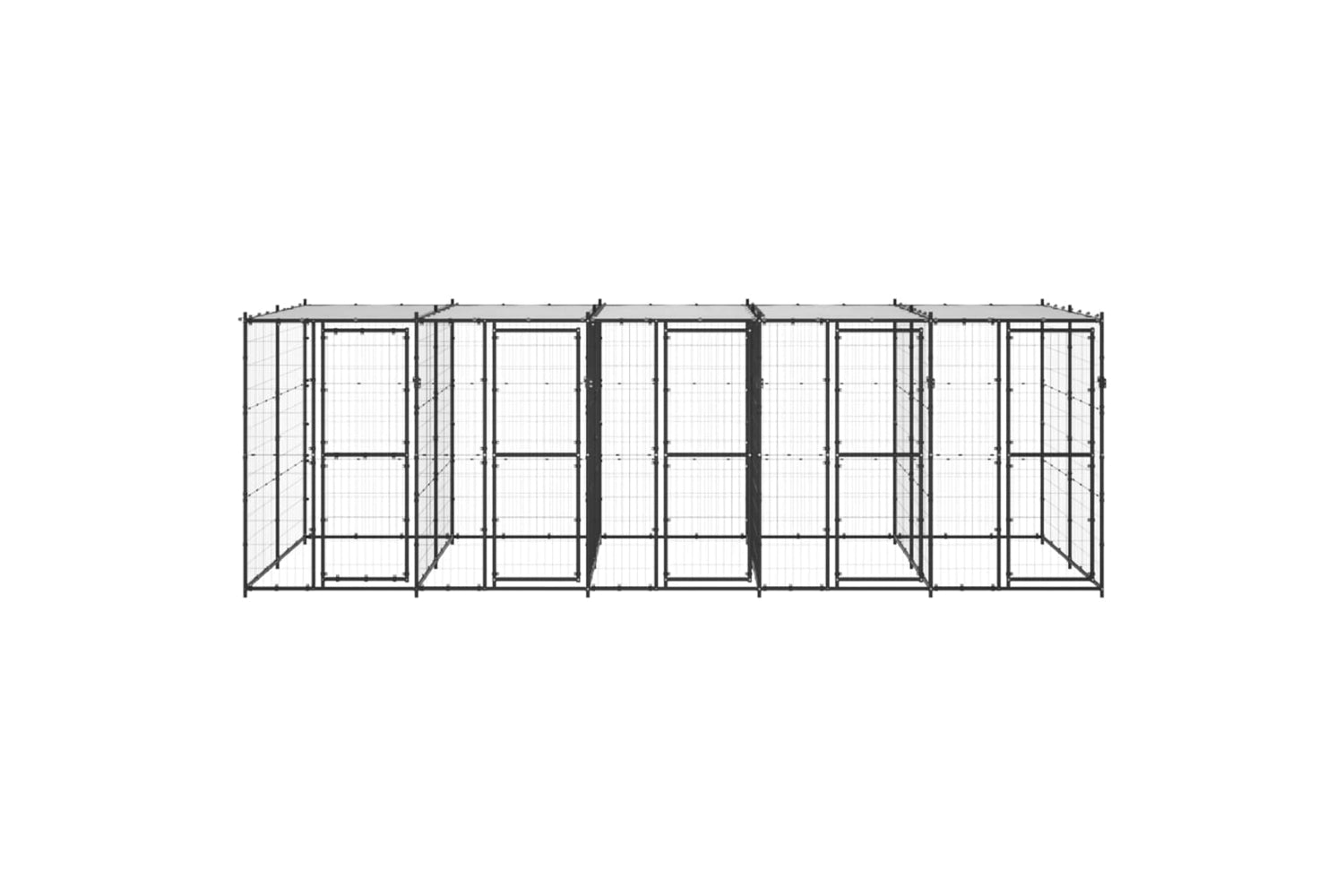 Vidaxl 3082252 Outdoor Dog Kennel Steel With Roof 12.1 M2-2