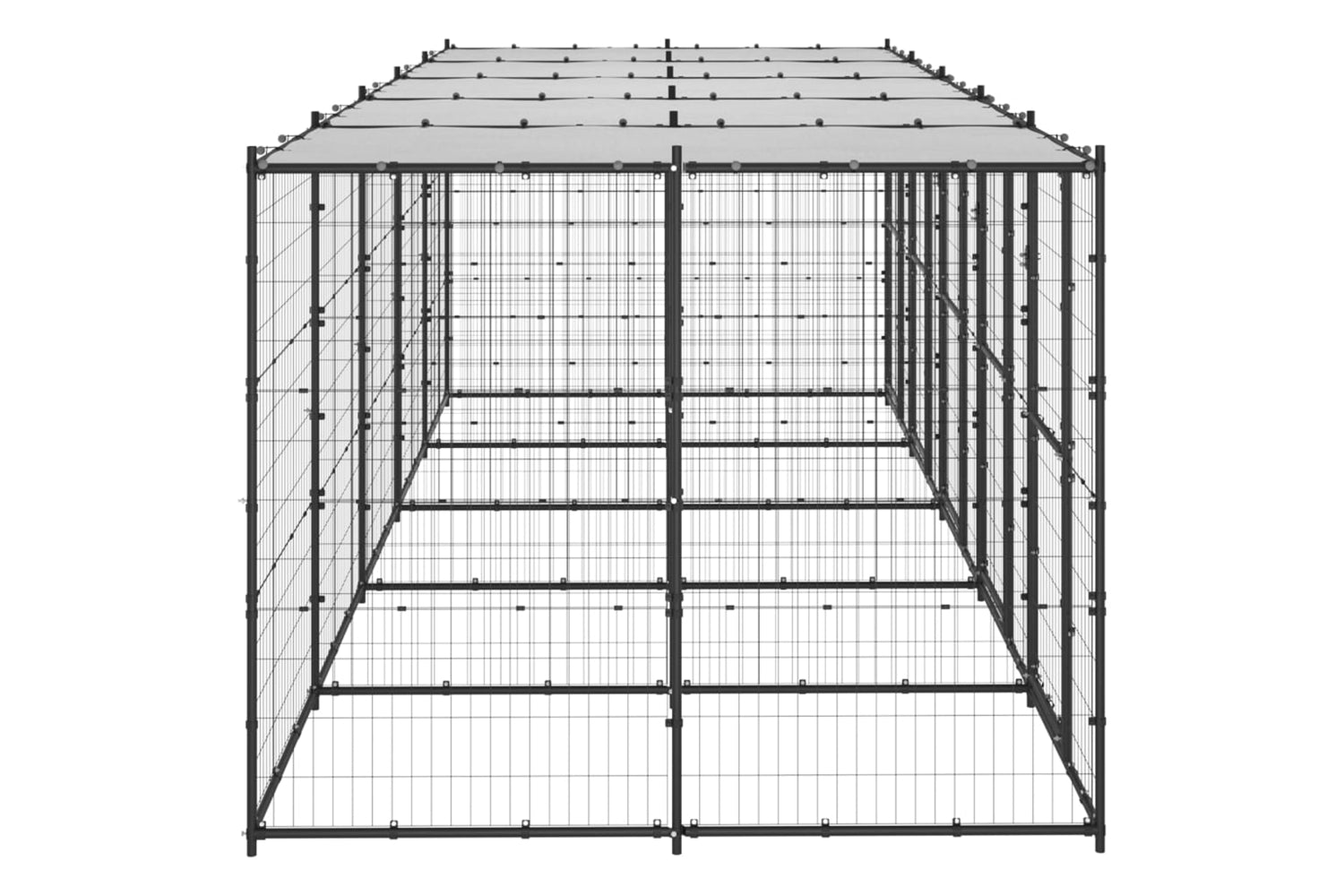 Vidaxl 3082252 Outdoor Dog Kennel Steel With Roof 12.1 M2-3