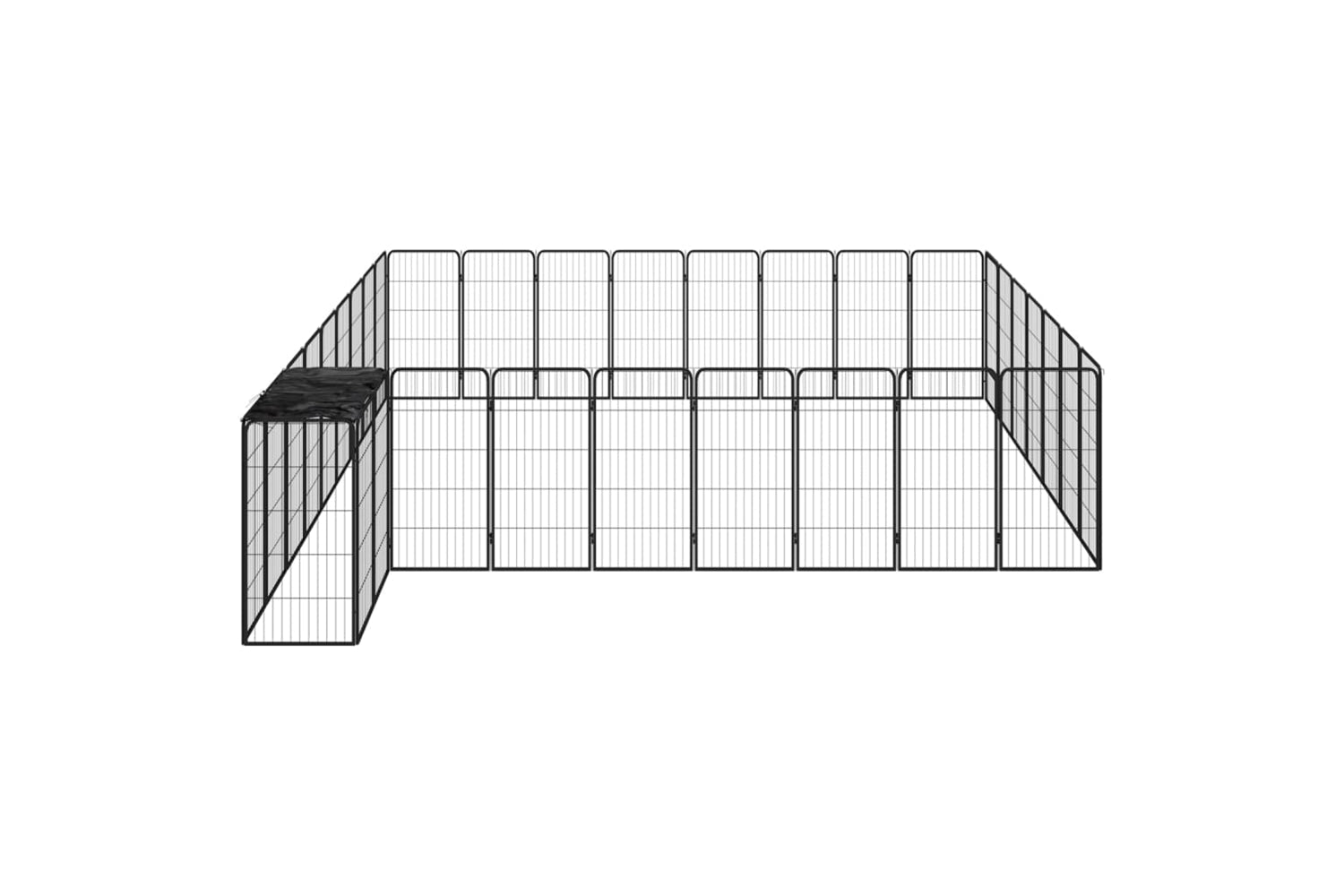 vidaXL 3115954 34-panel Dog Playpen Black 50x100cm Powder-coated Steel-3