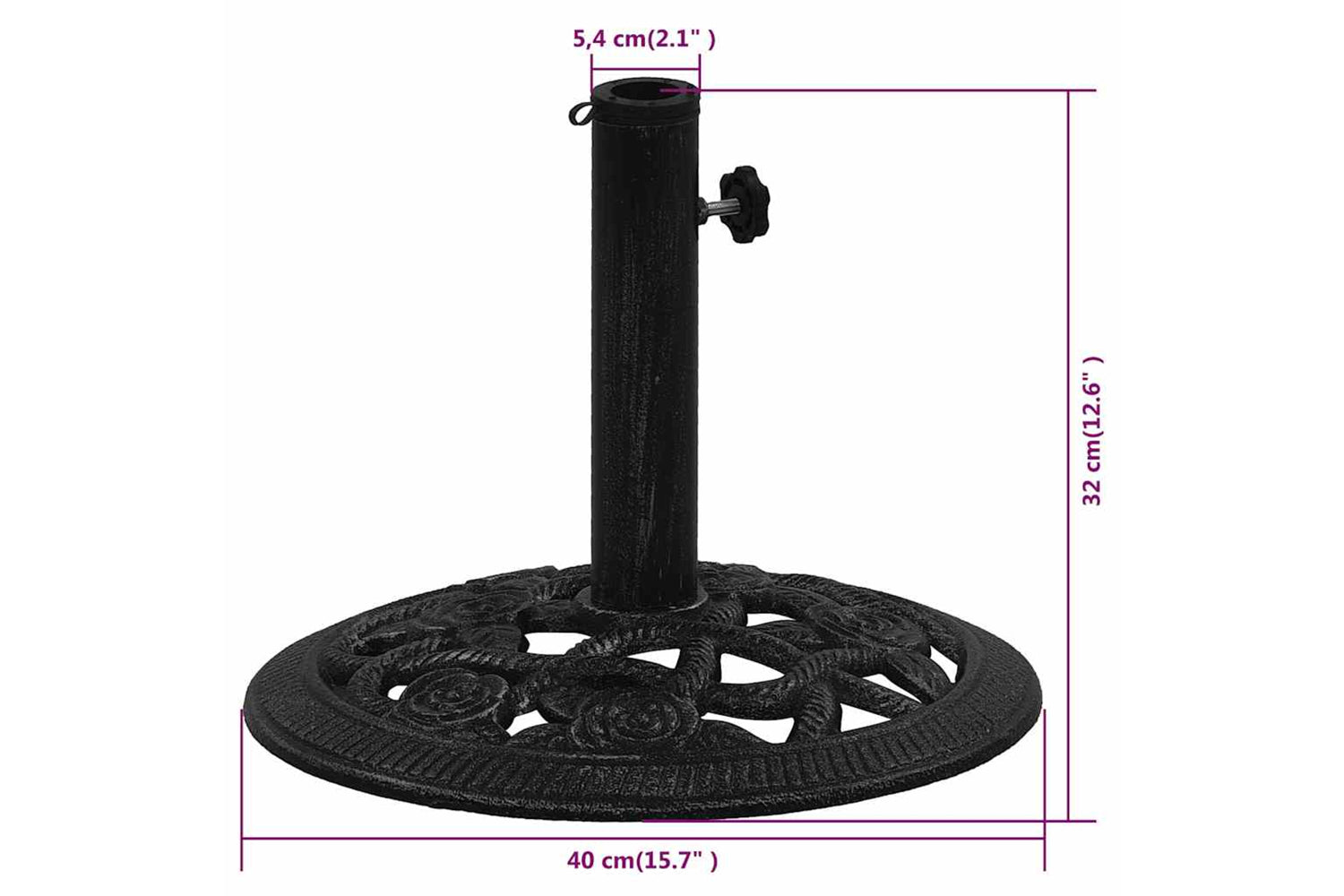 vidaXL 317755 Umbrella Base Black 40x40x32cm Cast Iron-8