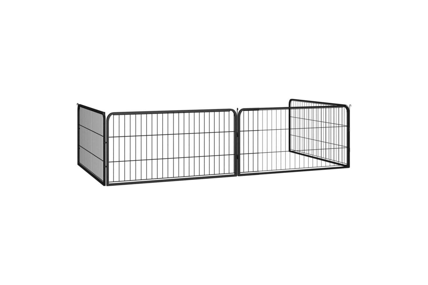 vidaXL 171794 Dog Playpen 4 Panels Black 100x50cm Powder-coated Steel-3