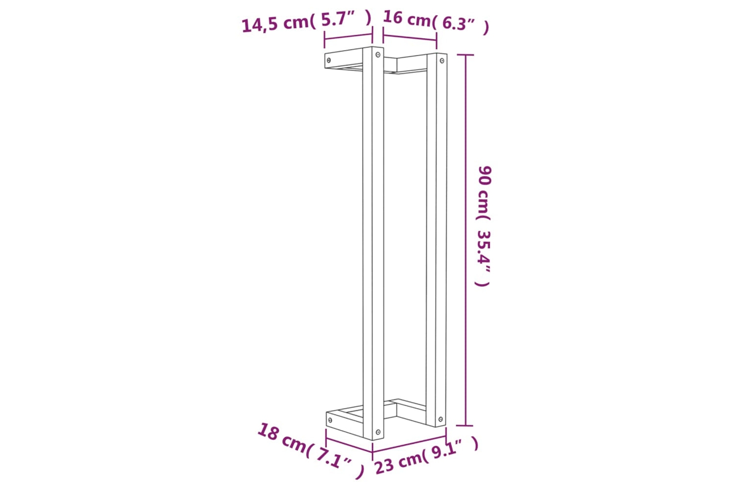 vidaXL Towel Rack White 23x18x90cm Solid Wood Pine-7