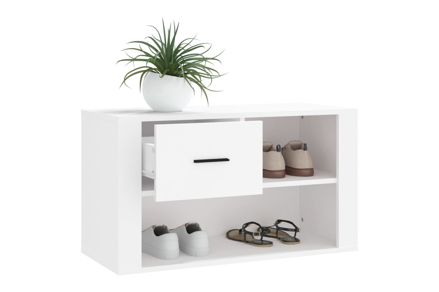 vidaXL 816752 Shoe Cabinet White 80x35x45cm Engineered Wood-3