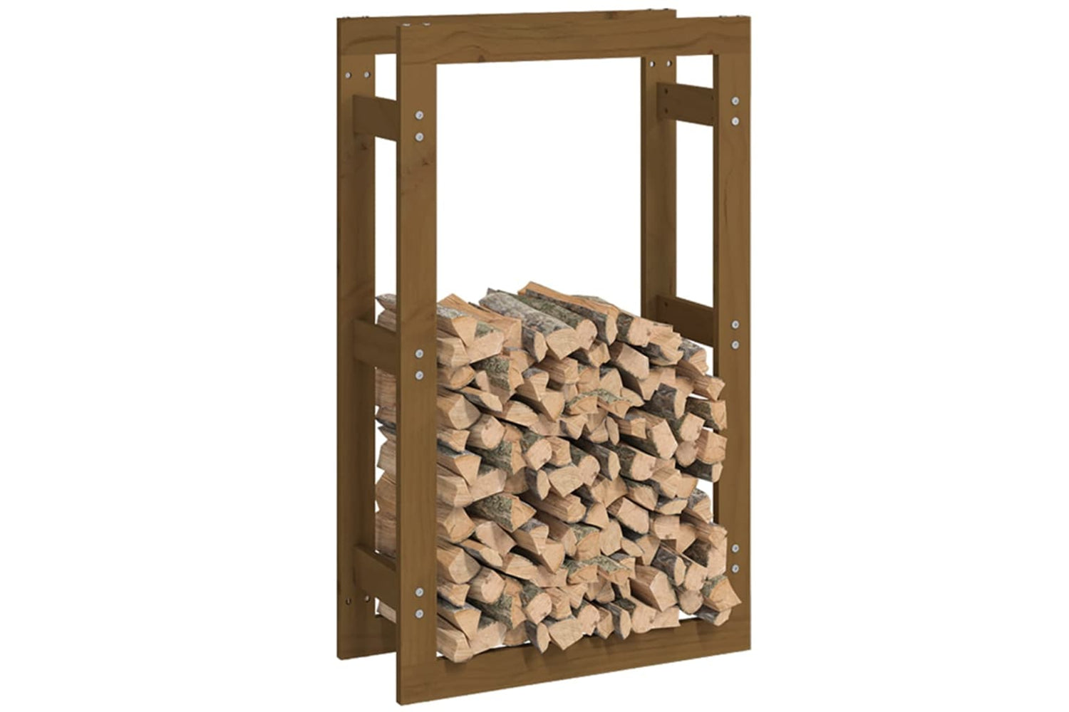 vidaXL 822415 Firewood Rack Honey Brown 60x25x100cm Solid Wood Pine-3