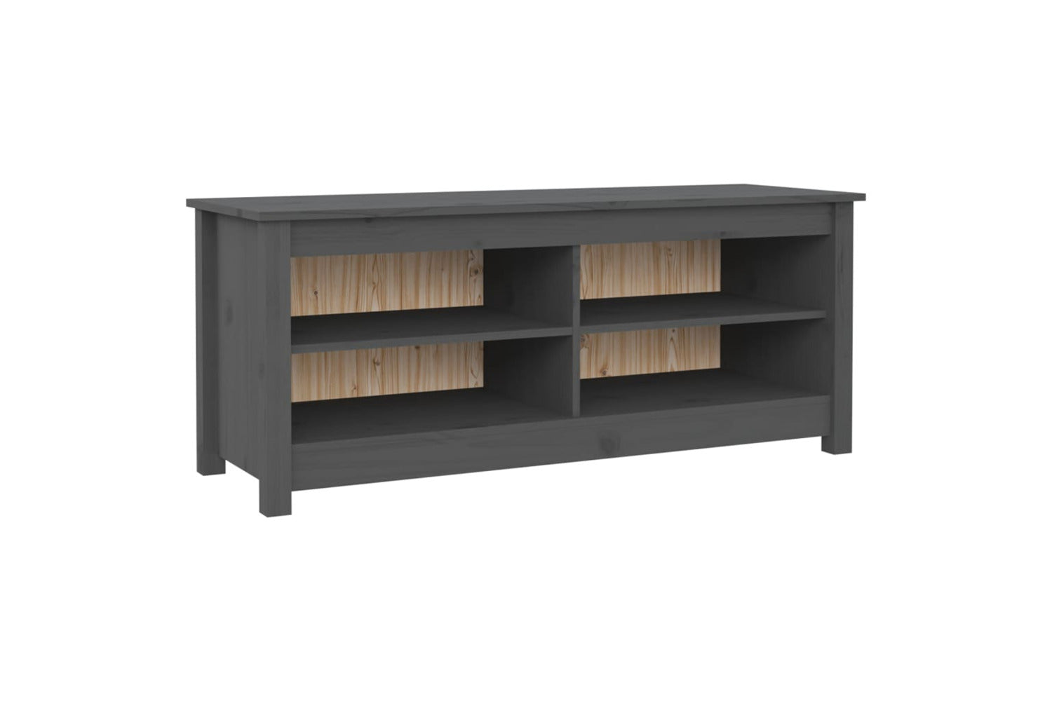 vidaXL 813776 Shoe Bench Grey 110x38x45.5cm Solid Wood Pine