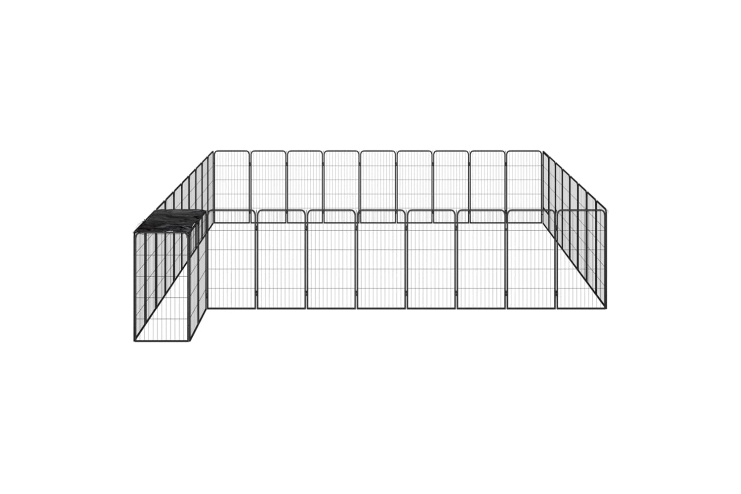 vidaXL 3115955 38-panel Dog Playpen Black 50x100cm Powder-coated Steel-3