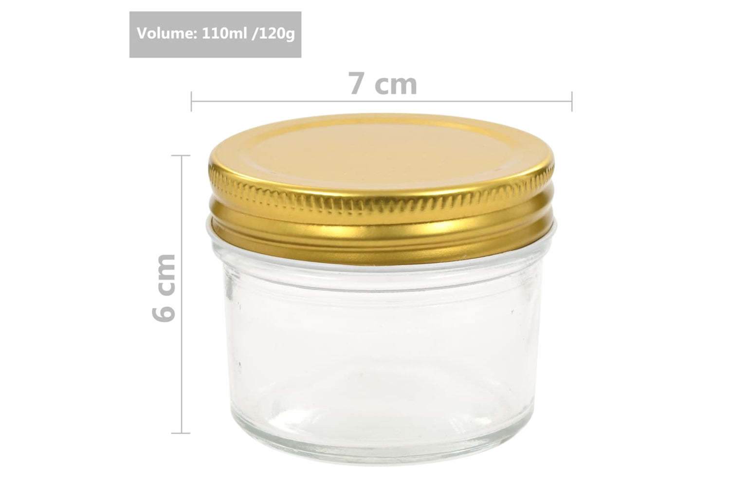 Vidaxl 50797 Glass Jam Jars With Gold Lid 96 Pcs 110 Ml-6