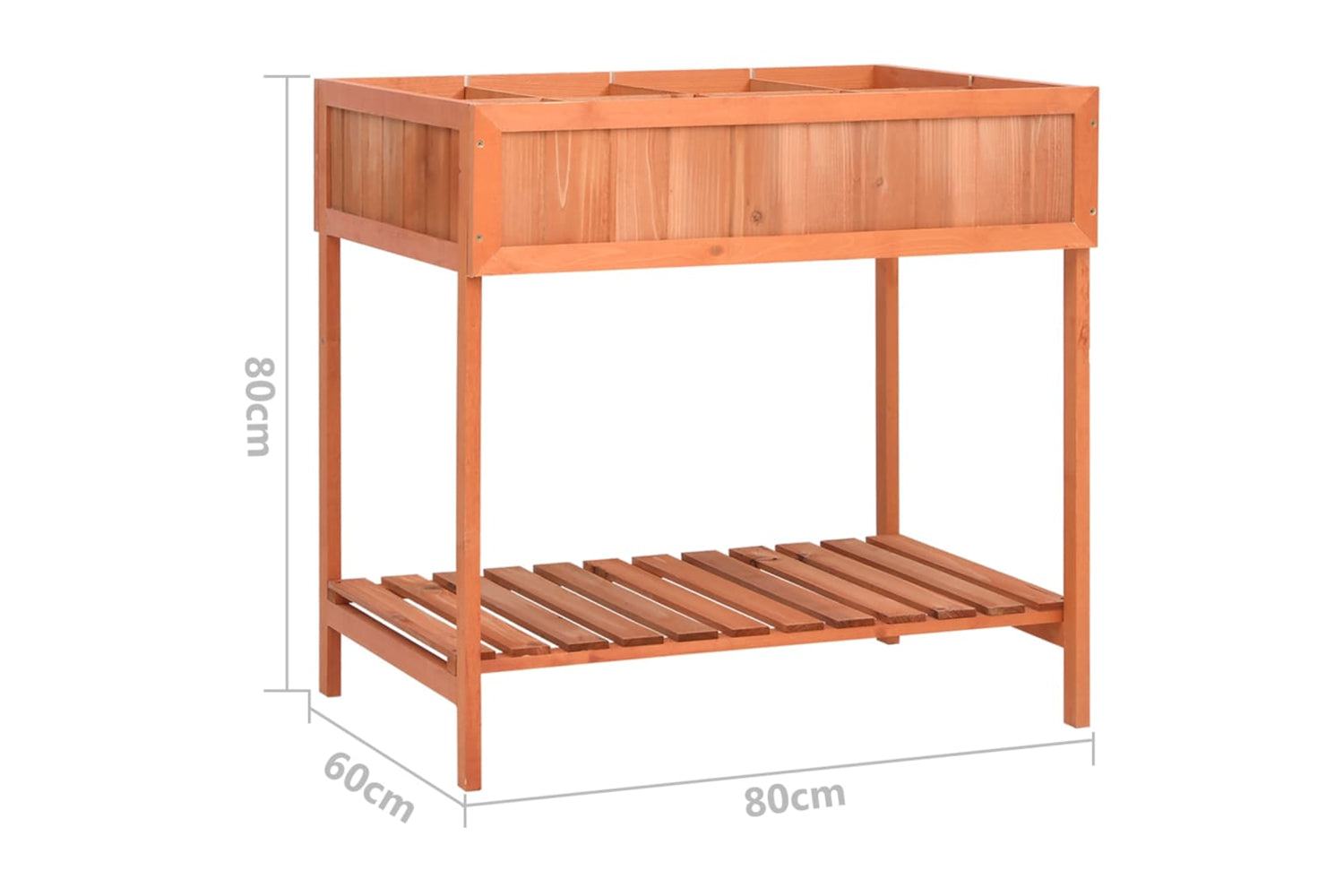 vidaXL 170882 Herb Planter 80x60x80cm Solid Firwood-6