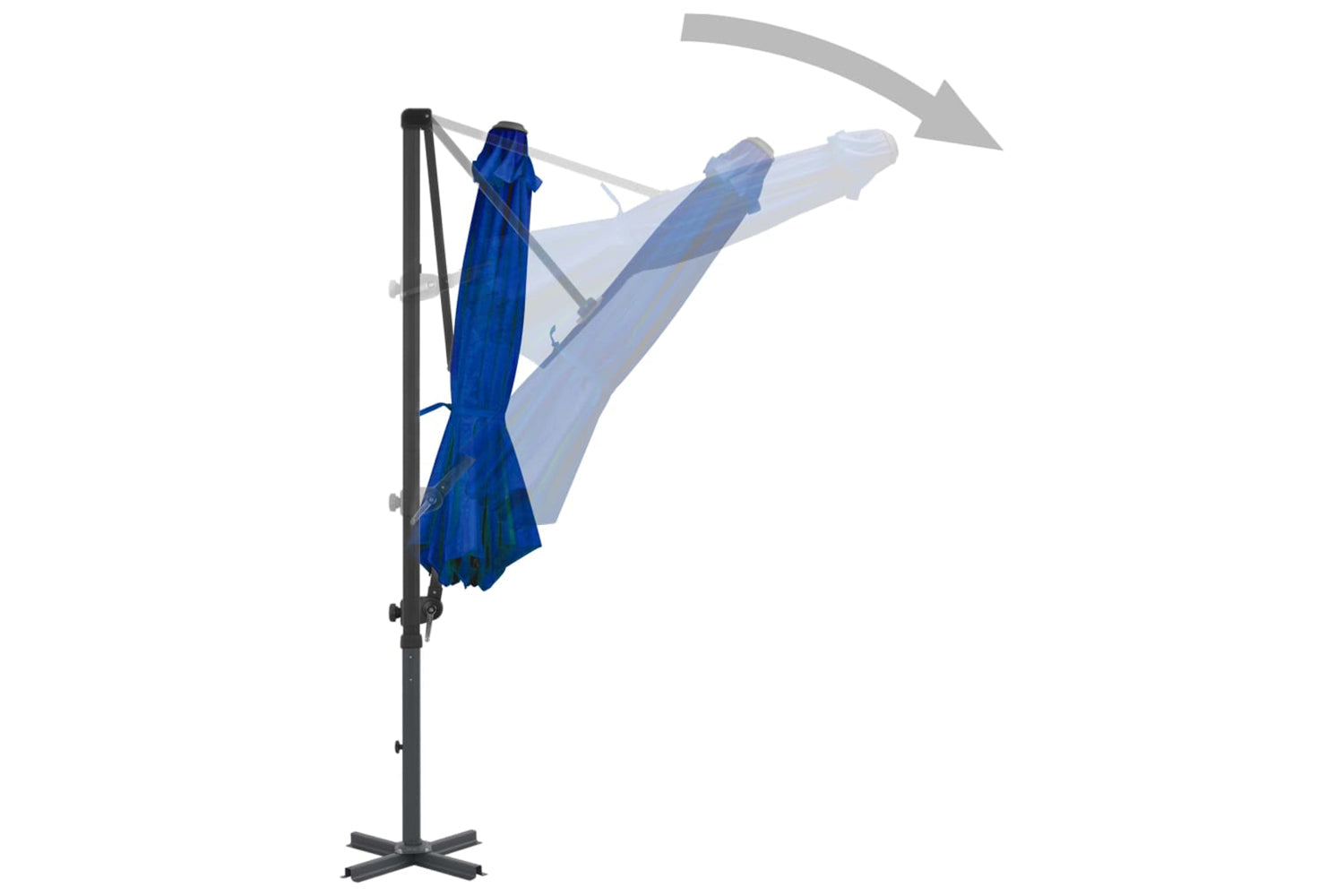 vidaXL 46989 Cantilever Umbrella With Aluminium Pole Azure Blue 300cm-4