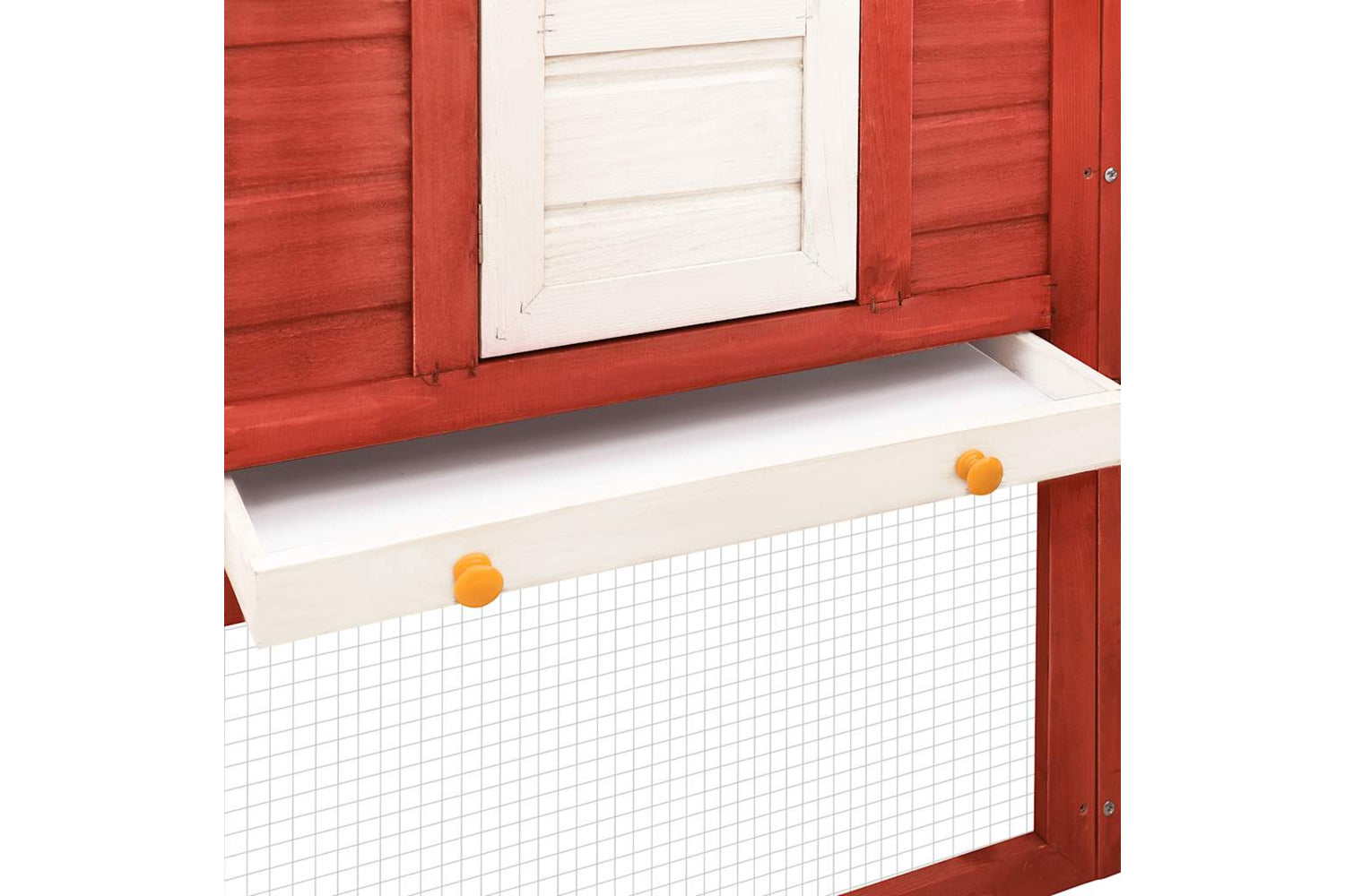 Vidaxl 170875 Outdoor Rabbit Hutch With Run Red And White Solid Fir Wood-8