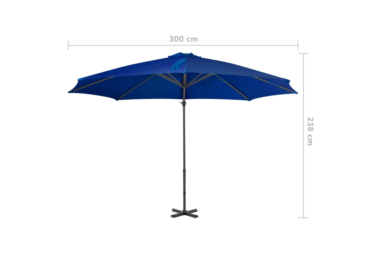 vidaXL 46989 Cantilever Umbrella With Aluminium Pole Azure Blue 300cm-8