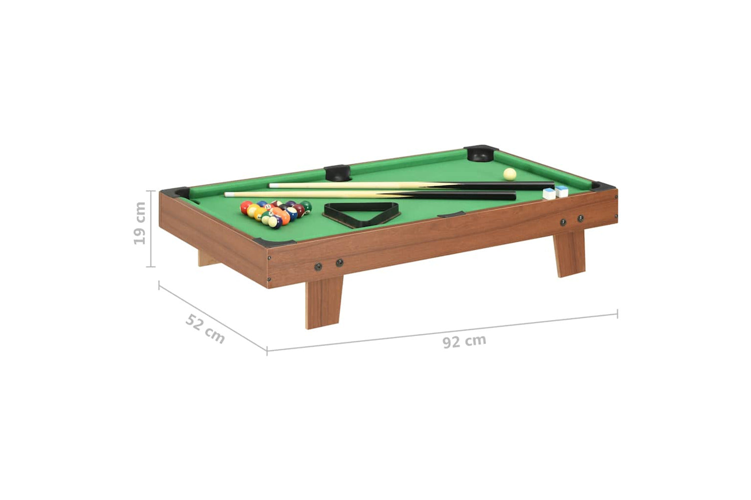 Vidaxl 3 Feet Mini Pool Table 92x52x19 Cm Brown And Green-8