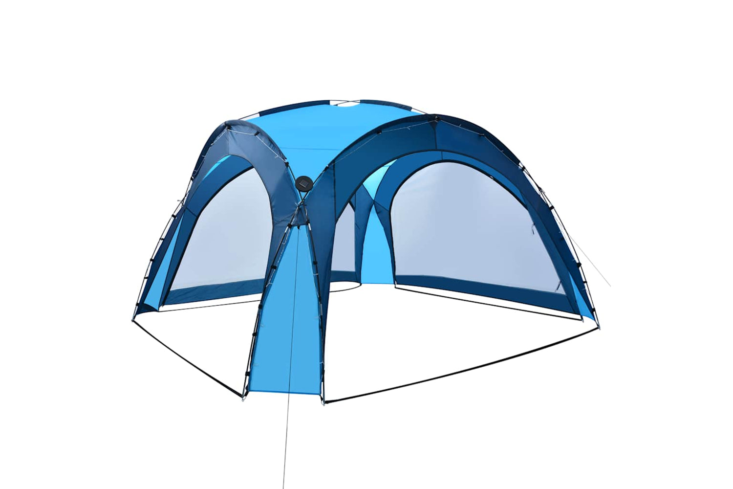 Vidaxl Party Tent With Led And 4 Sidewalls 3.6x3.6x2.3 M Blue-2