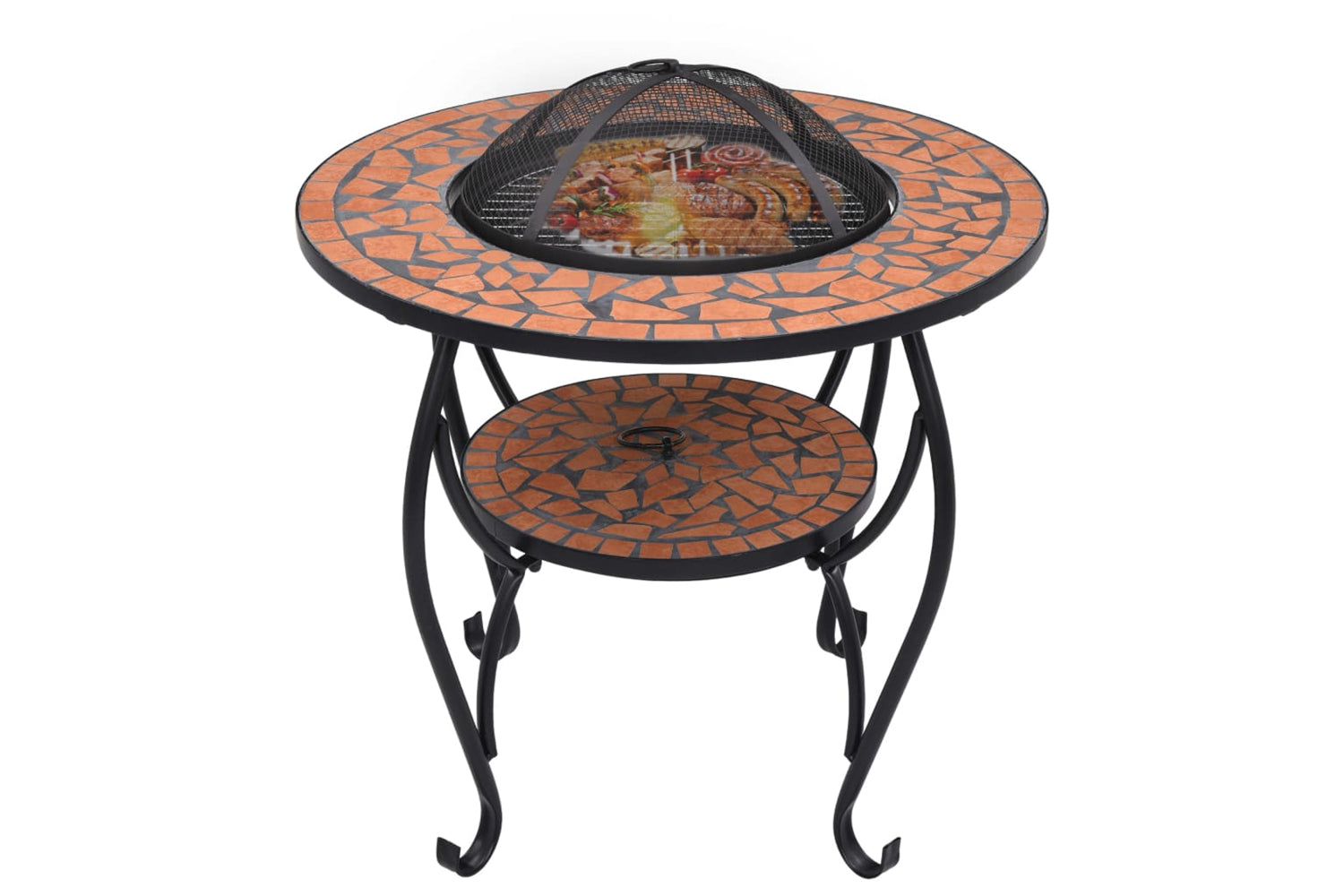 vidaXL 46723 Mosaic Fire Pit Table Terracotta 68cm Ceramic-2