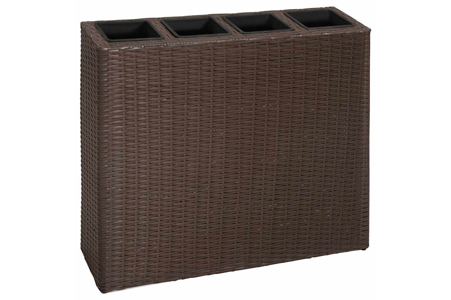 Vidaxl 279083 Garden Raised Bed With 4 Pots 2 Pcs Poly Rattan Brown(2x41085)-2