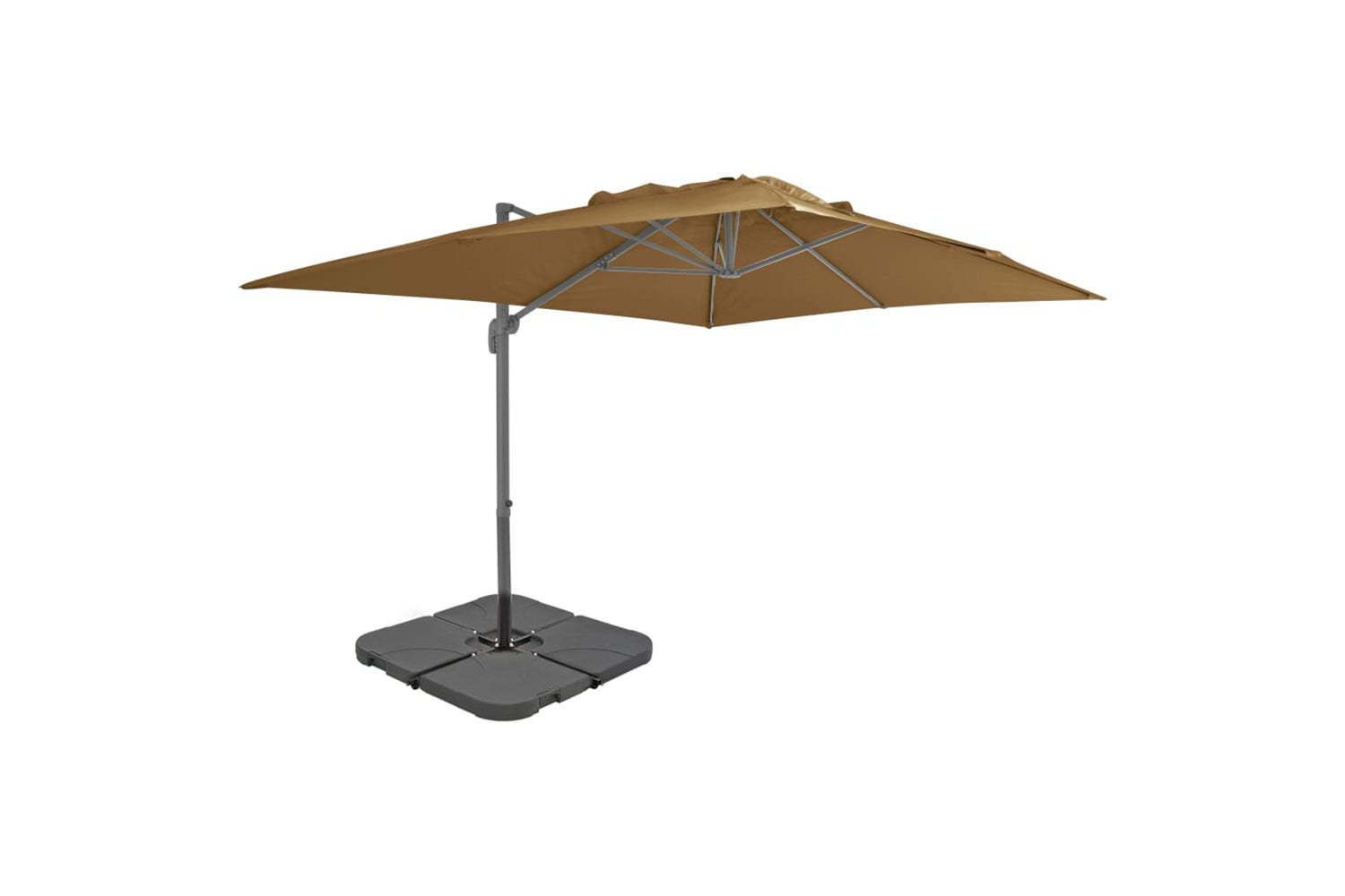 Vidaxl 276349 Outdoor Umbrella With Portable Base Taupe