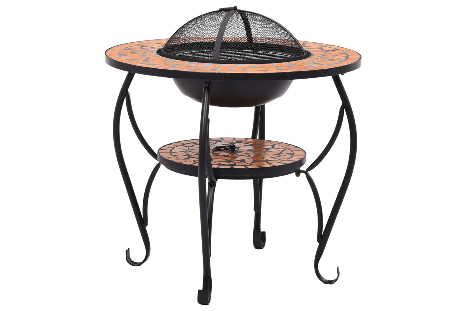 vidaXL 46723 Mosaic Fire Pit Table Terracotta 68cm Ceramic