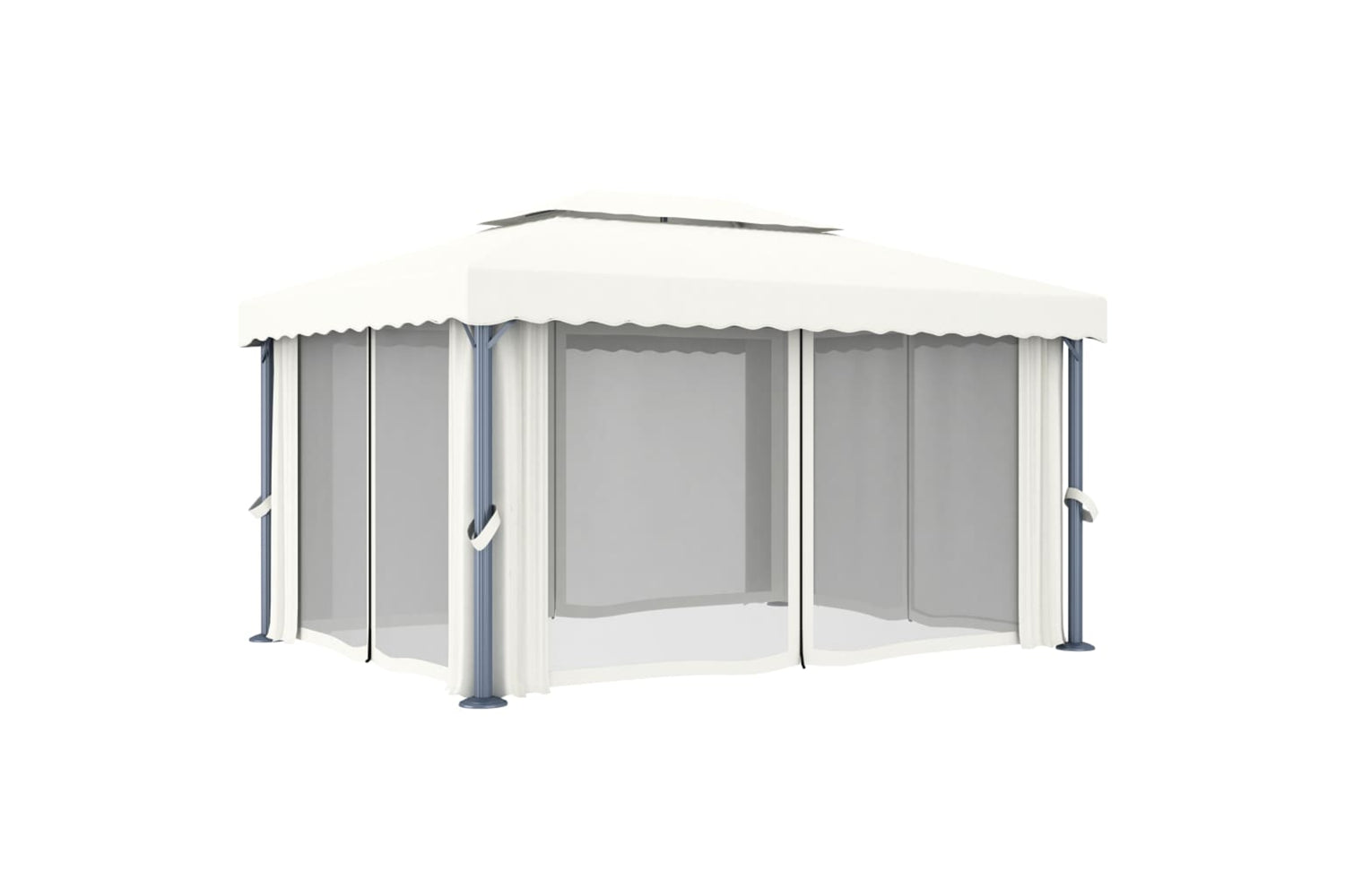 Vidaxl 3053375 Gazebo With Curtain 4x3 M Cream White Aluminium-4