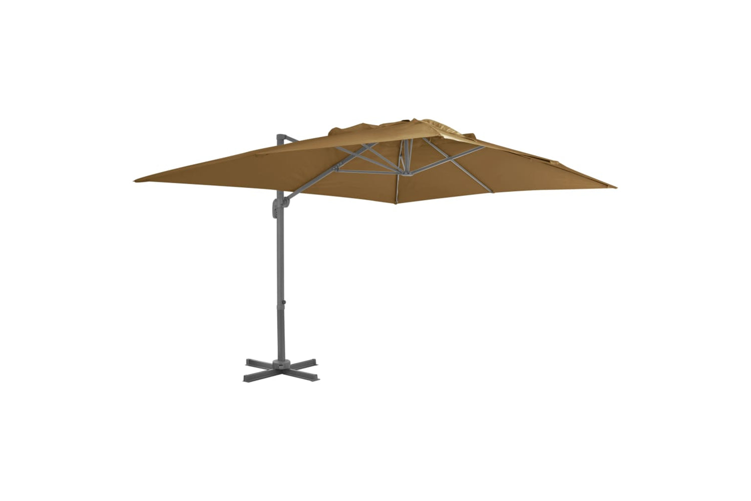 Vidaxl 276349 Outdoor Umbrella With Portable Base Taupe-2