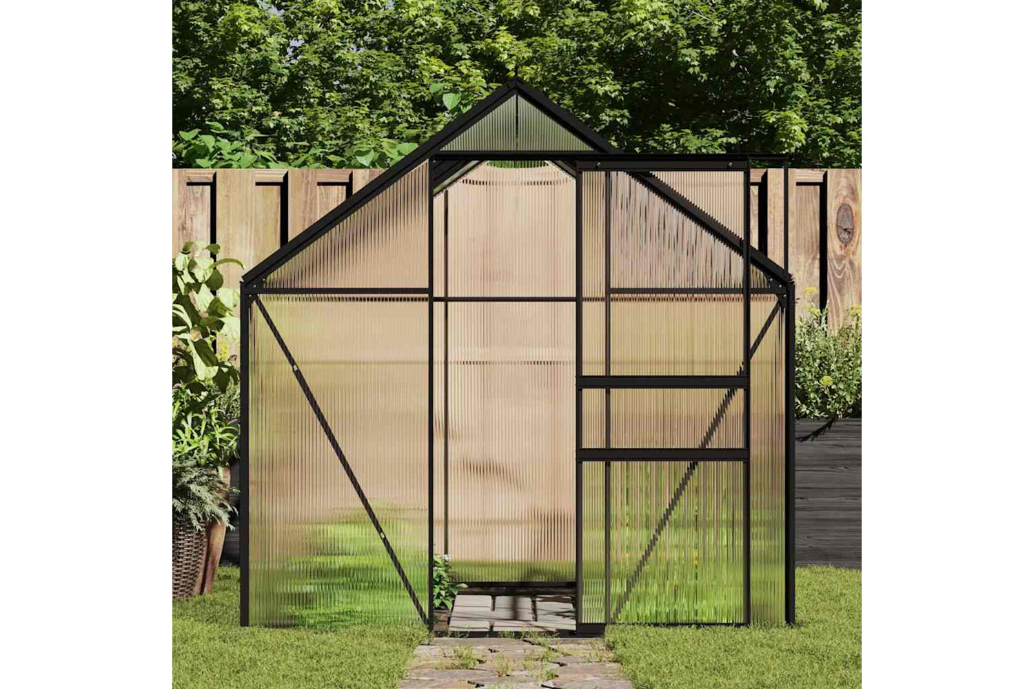 Vidaxl 48210 Greenhouse Anthracite Aluminium 4.75 Mâ²-2