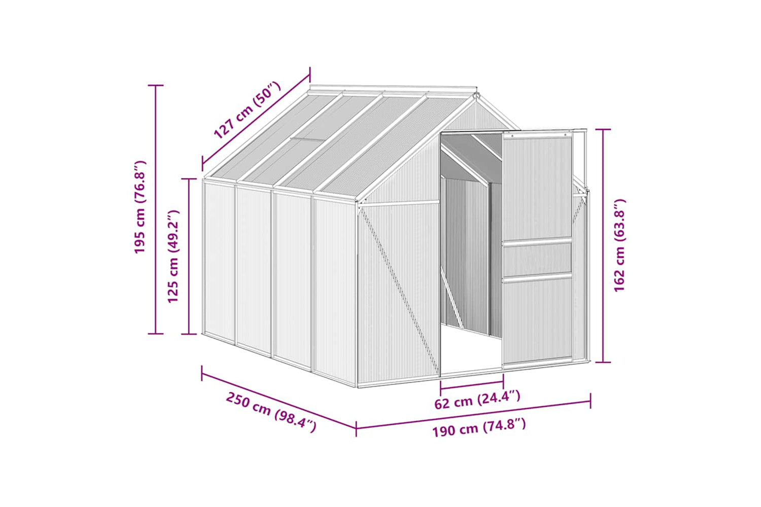Vidaxl 48210 Greenhouse Anthracite Aluminium 4.75 Mâ²-6