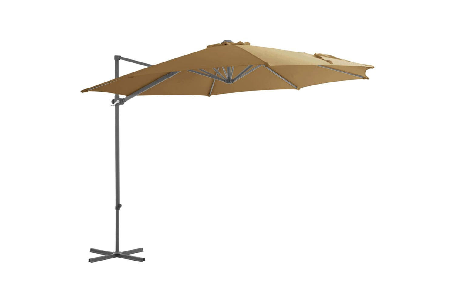 Vidaxl 276342 Outdoor Umbrella With Portable Base Taupe-2