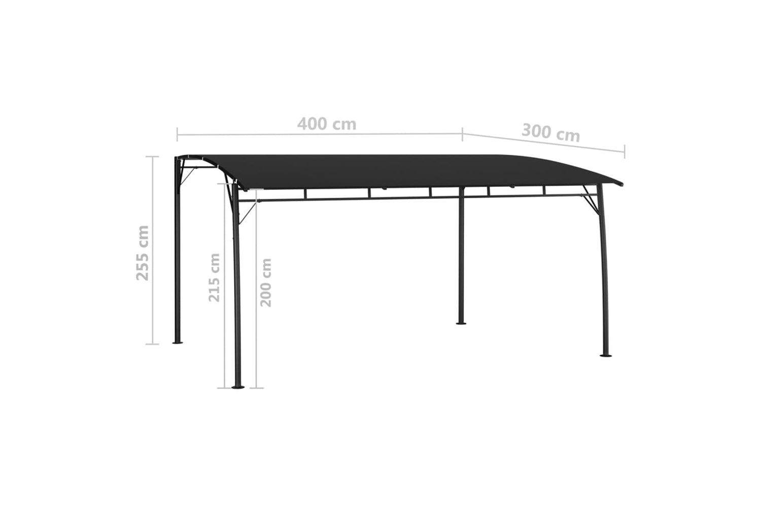 Vidaxl 47979 Garden Sunshade Awning 4x3x2.55 M Anthracite-6
