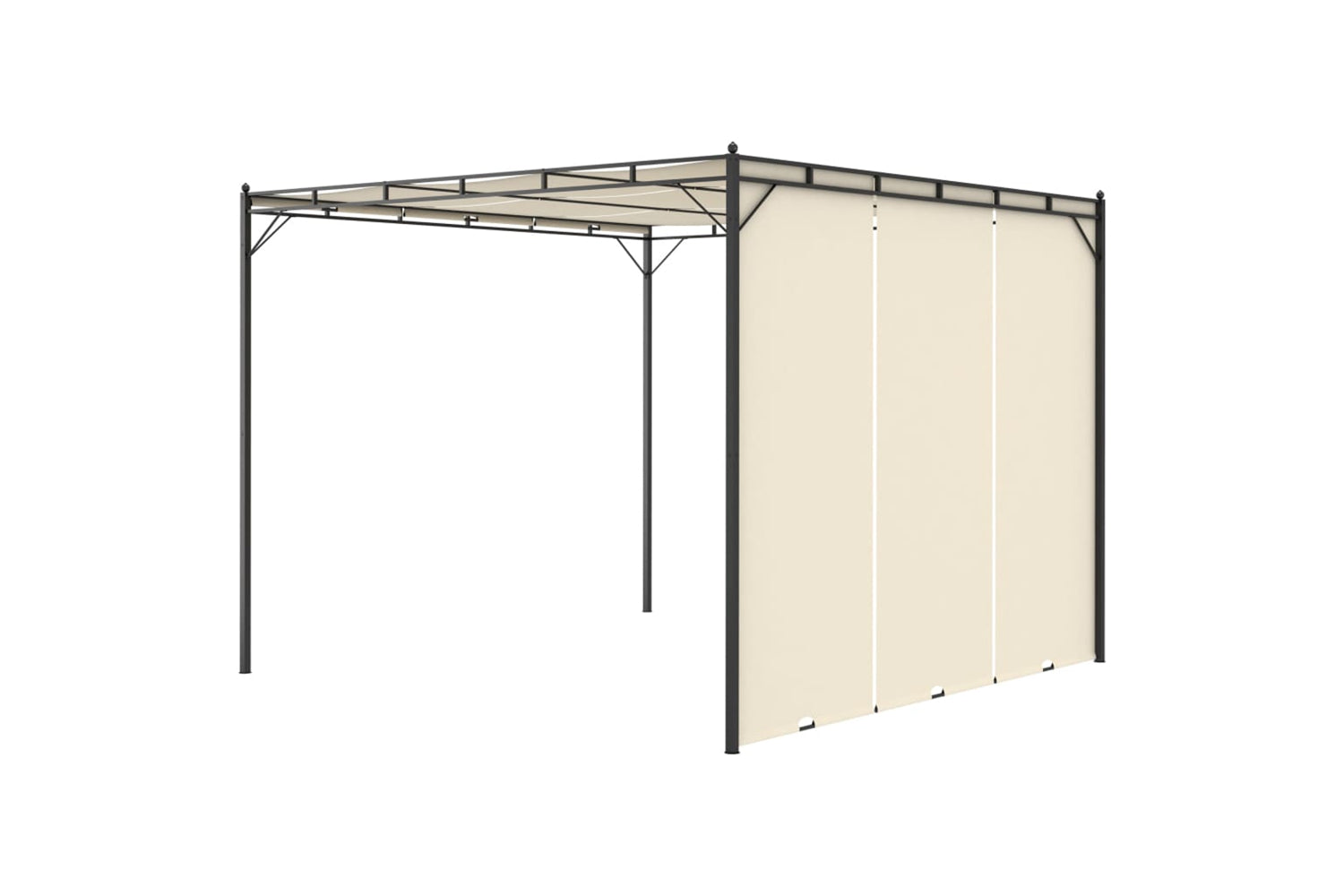 Vidaxl 47993 Garden Gazebo With Side Curtain 3x3x2.25m Cream-4