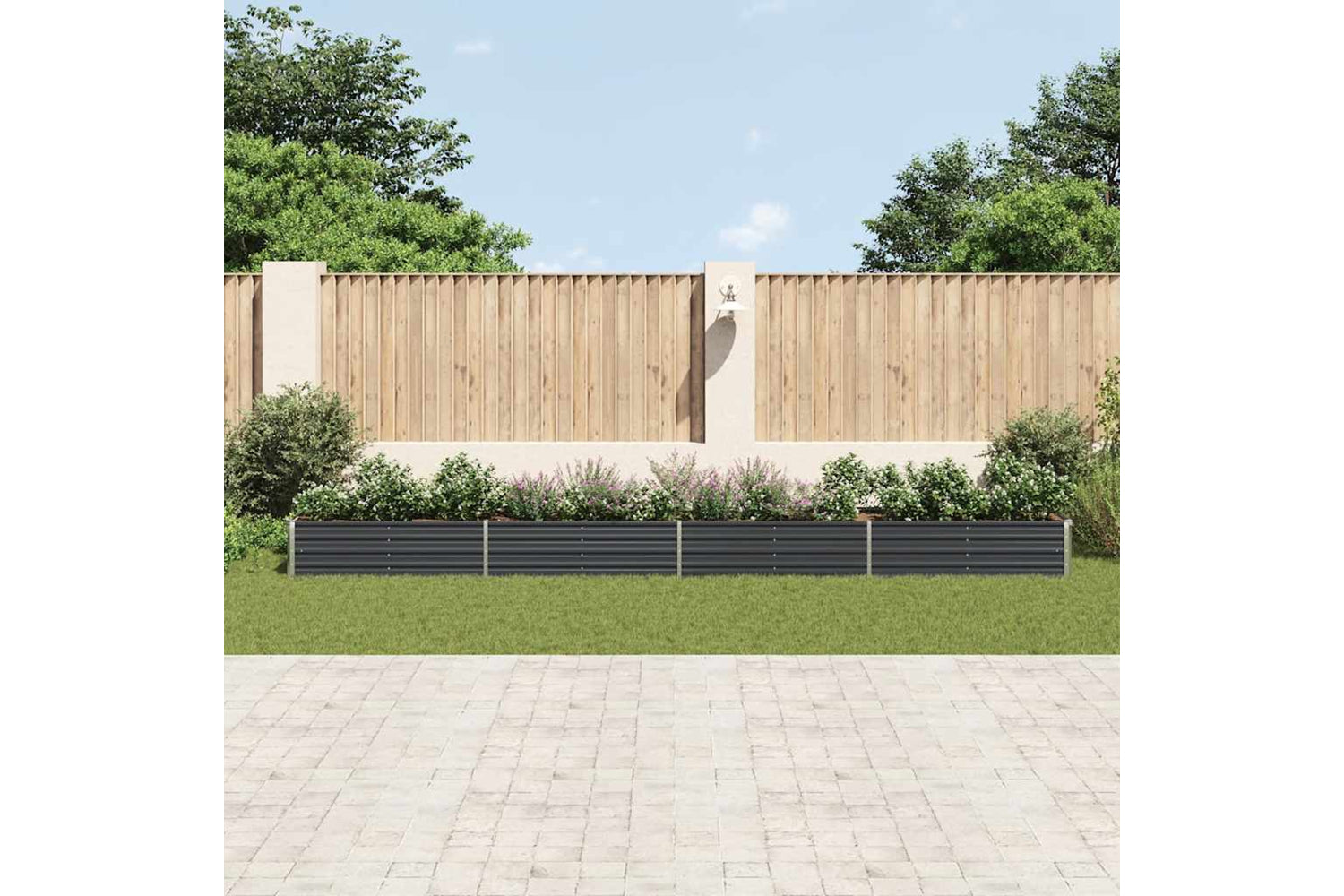 vidaXL 47075 Garden Raised Bed Galvanised Steel 600x80x45cm Anthracite-2