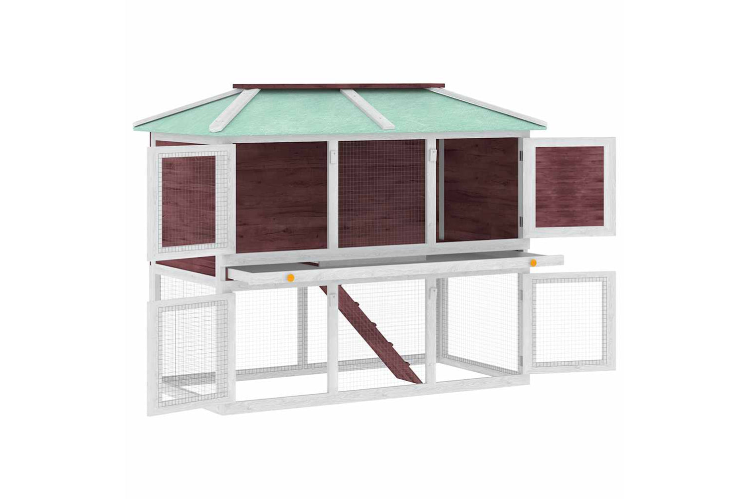 Vidaxl 170850 Animal Rabbit Cage Double Floor Brown Wood-2