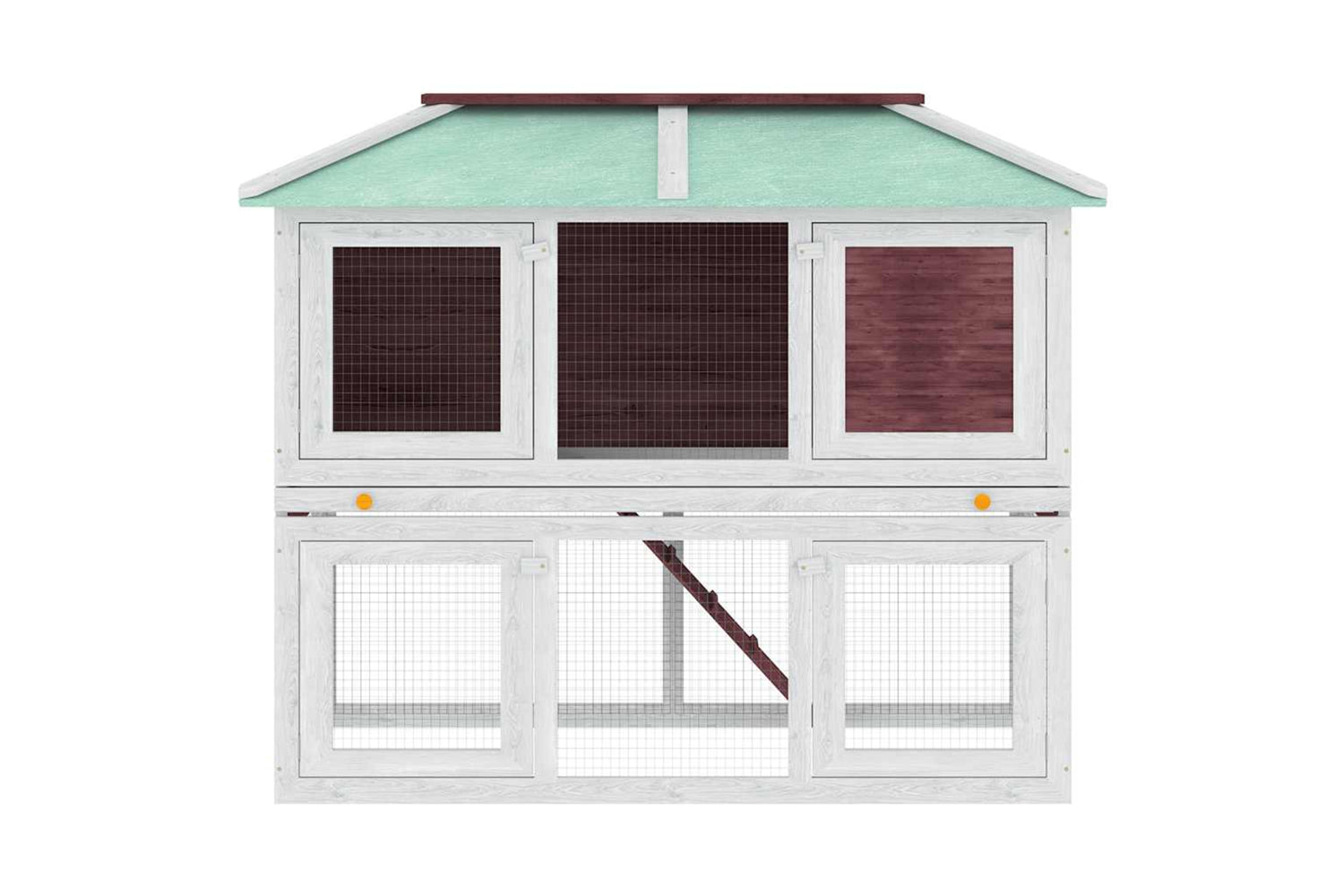 Vidaxl 170850 Animal Rabbit Cage Double Floor Brown Wood-3