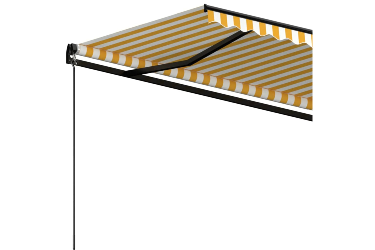 vidaXL 3069178 Manual Retractable Awning 400x350cm Yellow And White-4