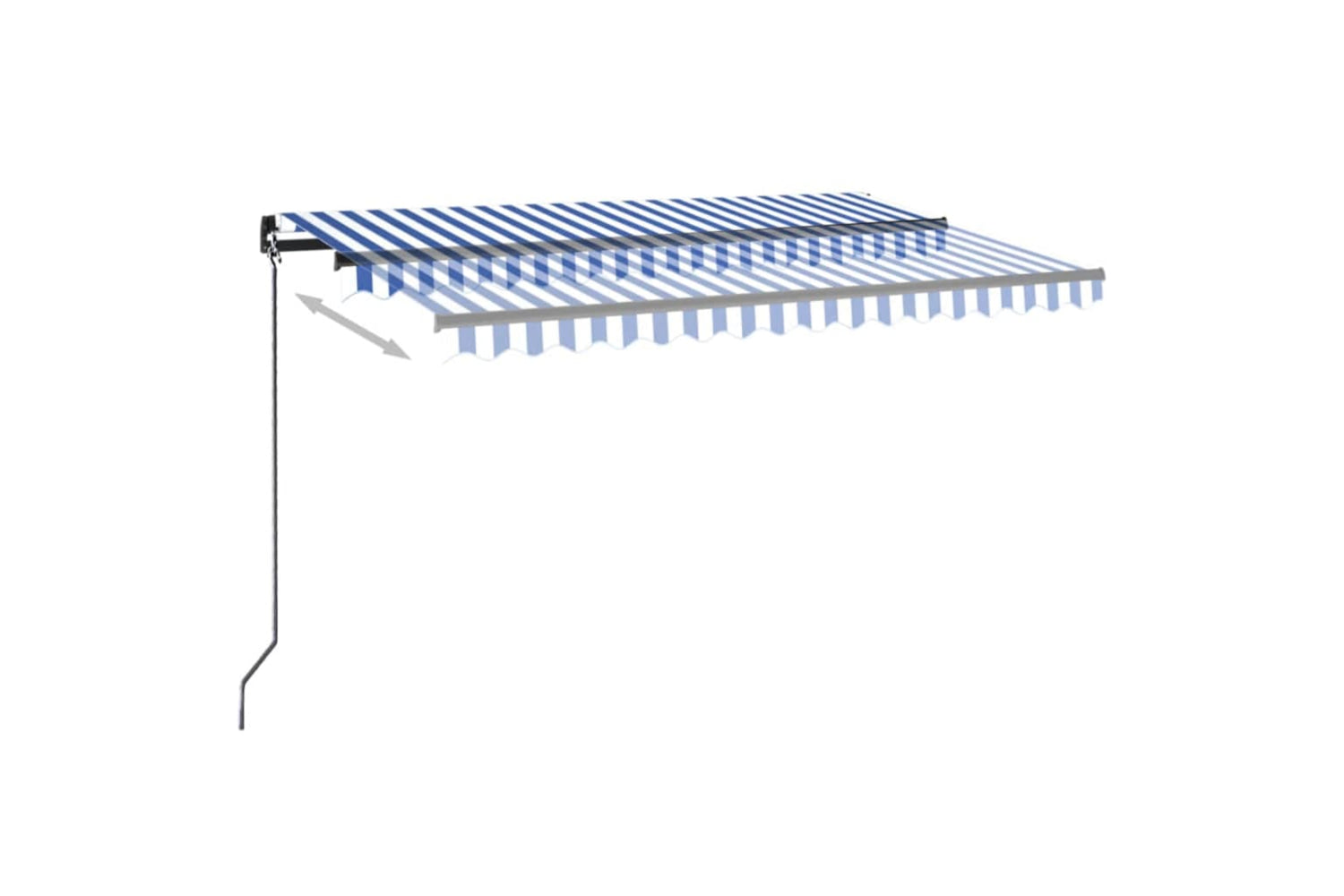 vidaXL 3069196 Manual Retractable Awning 450x350cm Blue And White-2