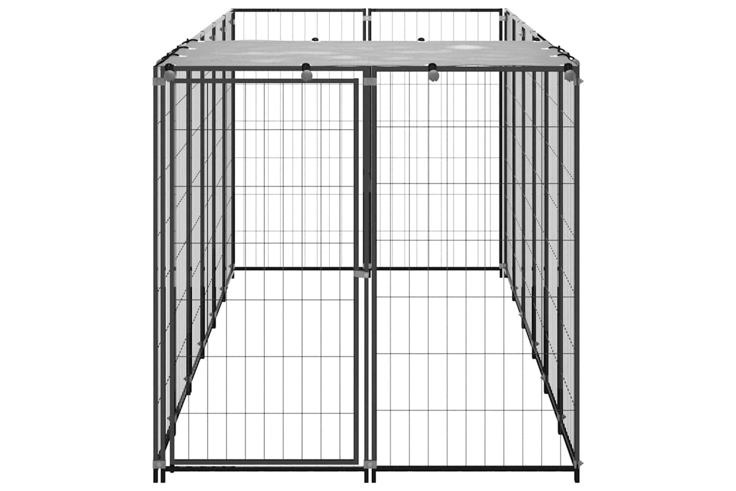 Vidaxl Dog Kennel Black 330x110x110 Cm Steel-4