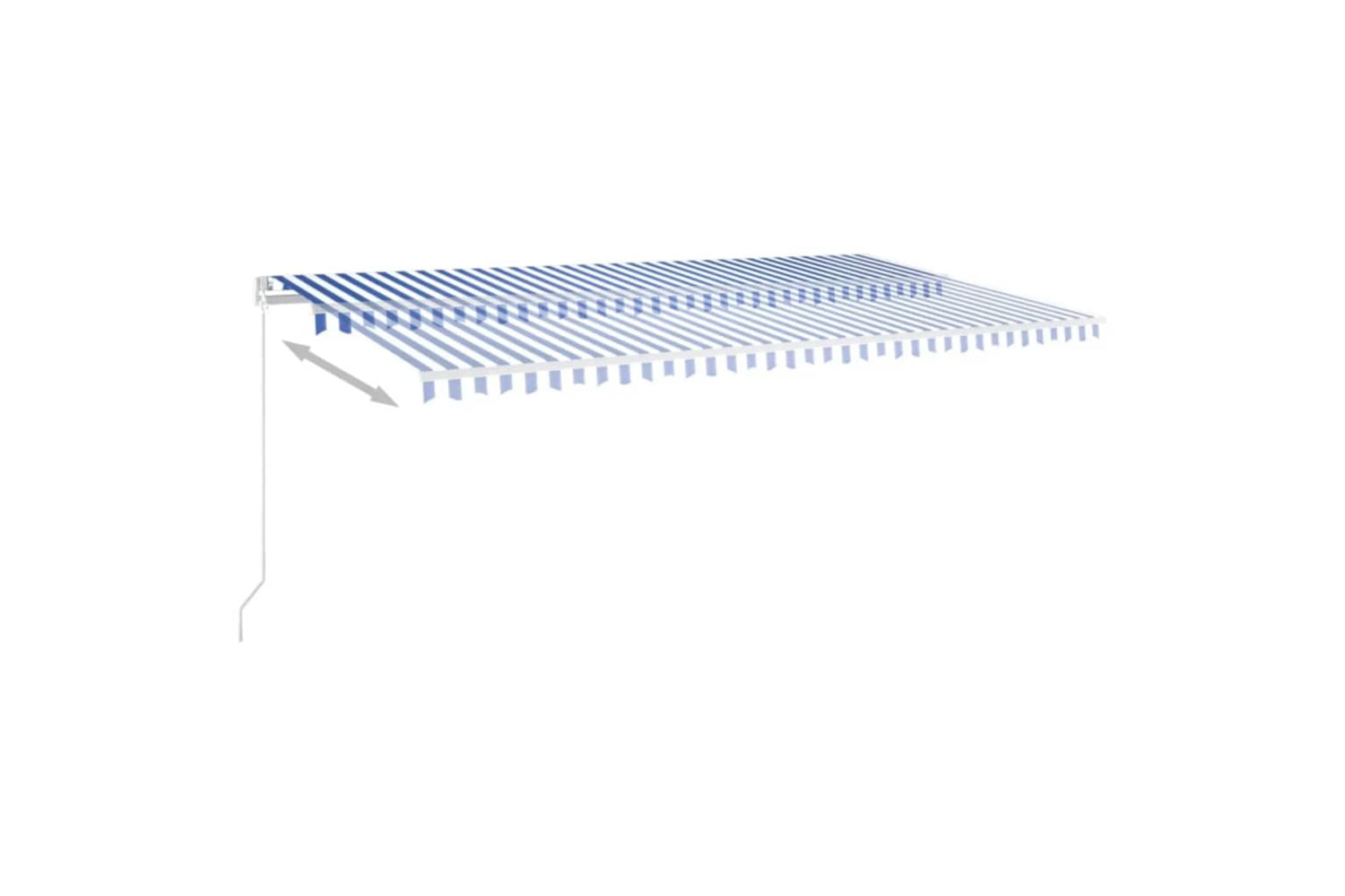 vidaXL 3069041 Manual Retractable Awning With Led 600x350cm Blue And White-2