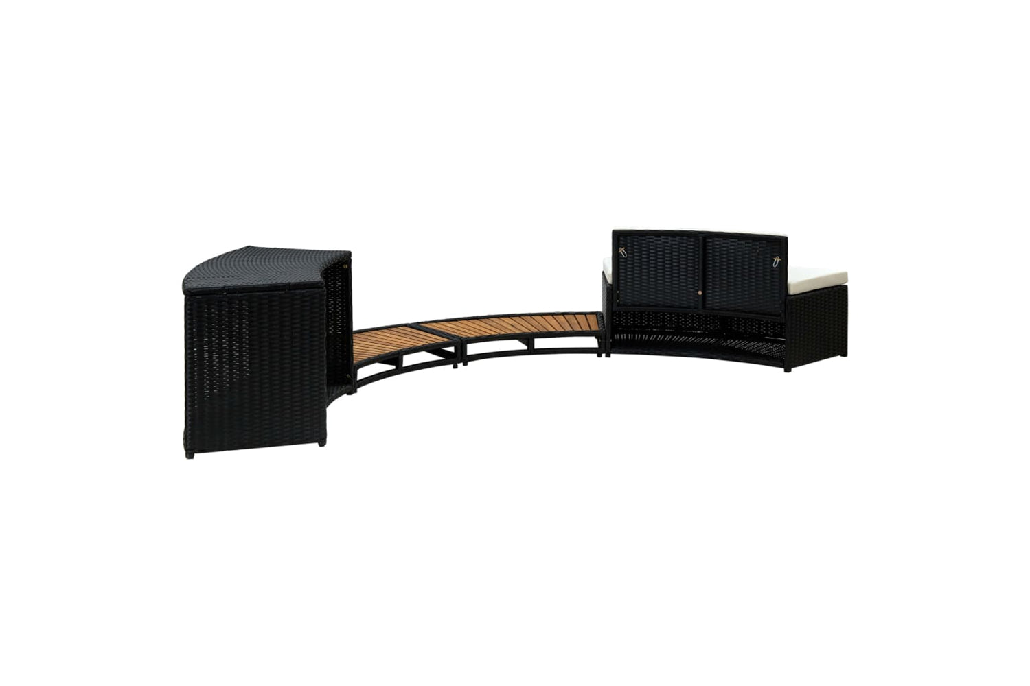 Vidaxl 316651 Spa Surround Black Poly Rattan And Solid Acacia Wood-4