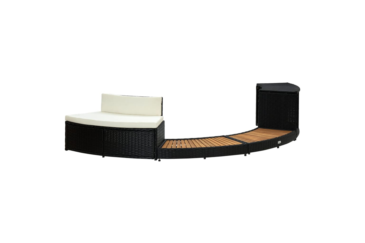 Vidaxl 316651 Spa Surround Black Poly Rattan And Solid Acacia Wood-2
