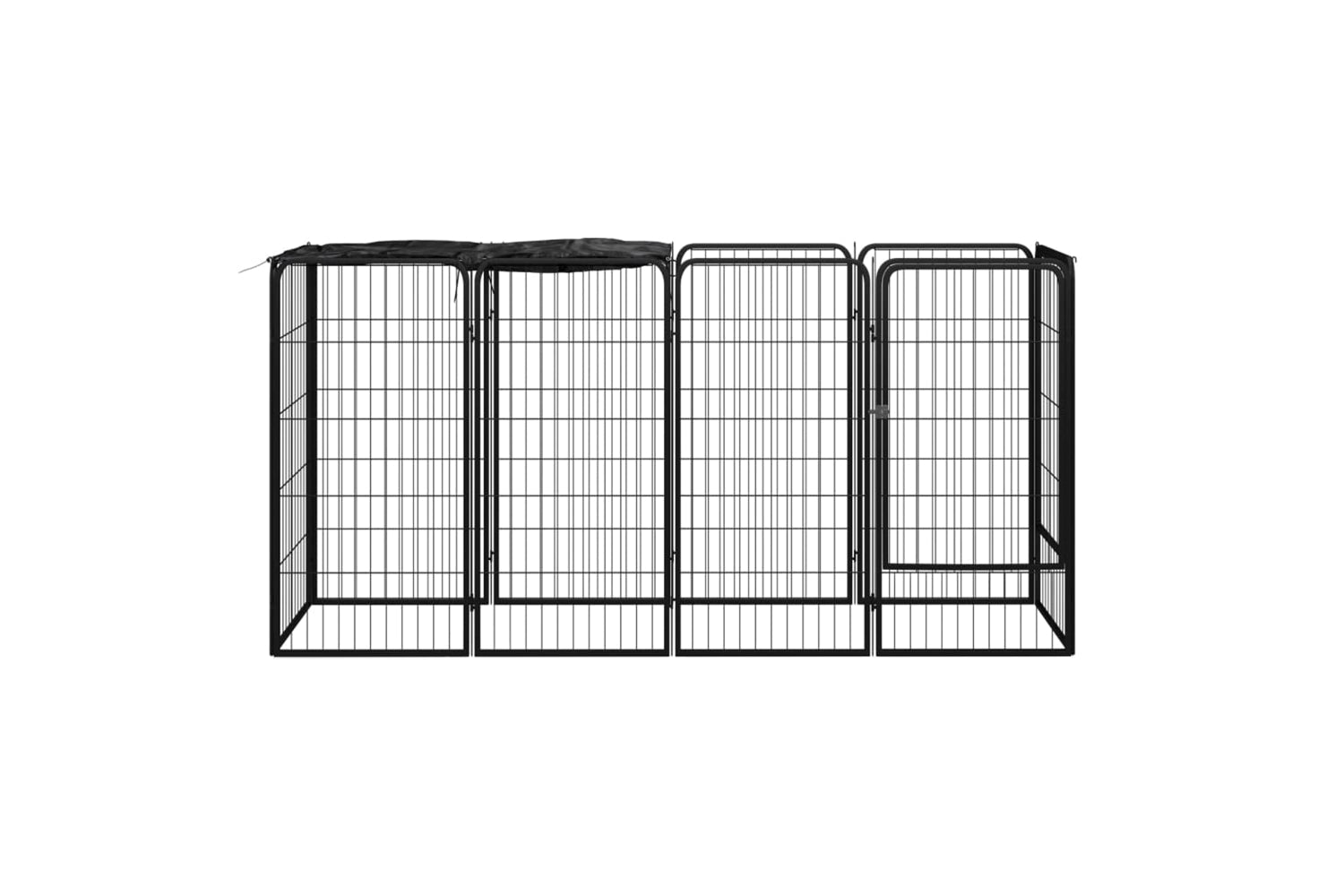 vidaXL 3115948 10-panel Dog Playpen Black 50x100cm Powder-coated Steel-2