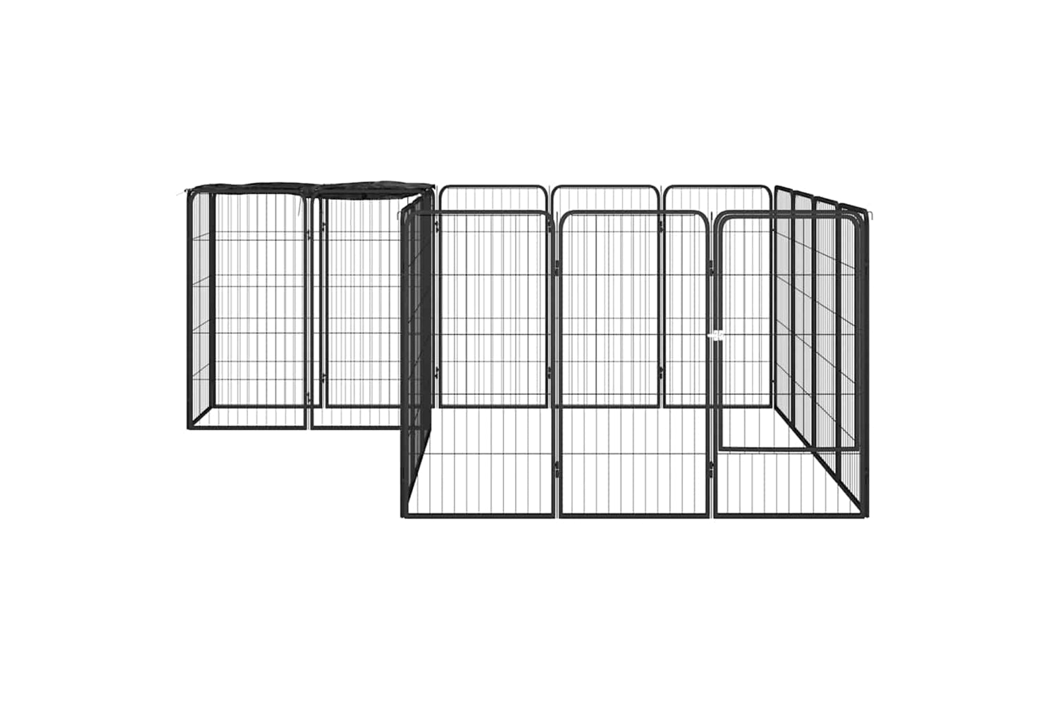 vidaXL 3115950 18-panel Dog Playpen Black 50x100cm Powder-coated Steel-2