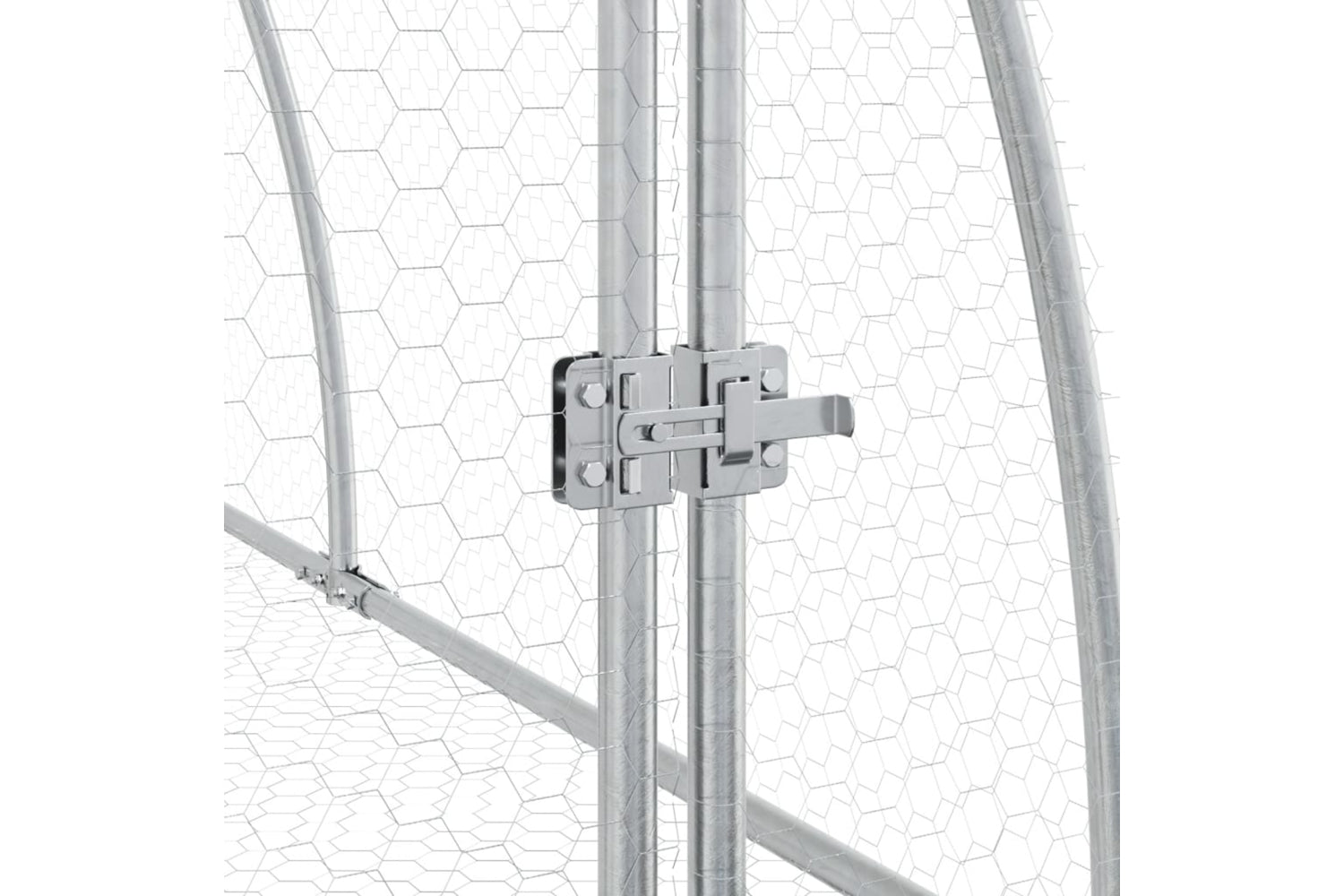 vidaXL 3281528 Rabbit Cage Silver 300x105x120cm Galvanised Steel-8