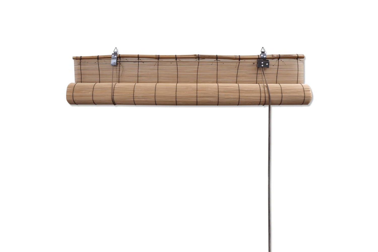 vidaXL 3057518 Bamboo Roller Blinds 2 Pcs 80x160cm Brown-4