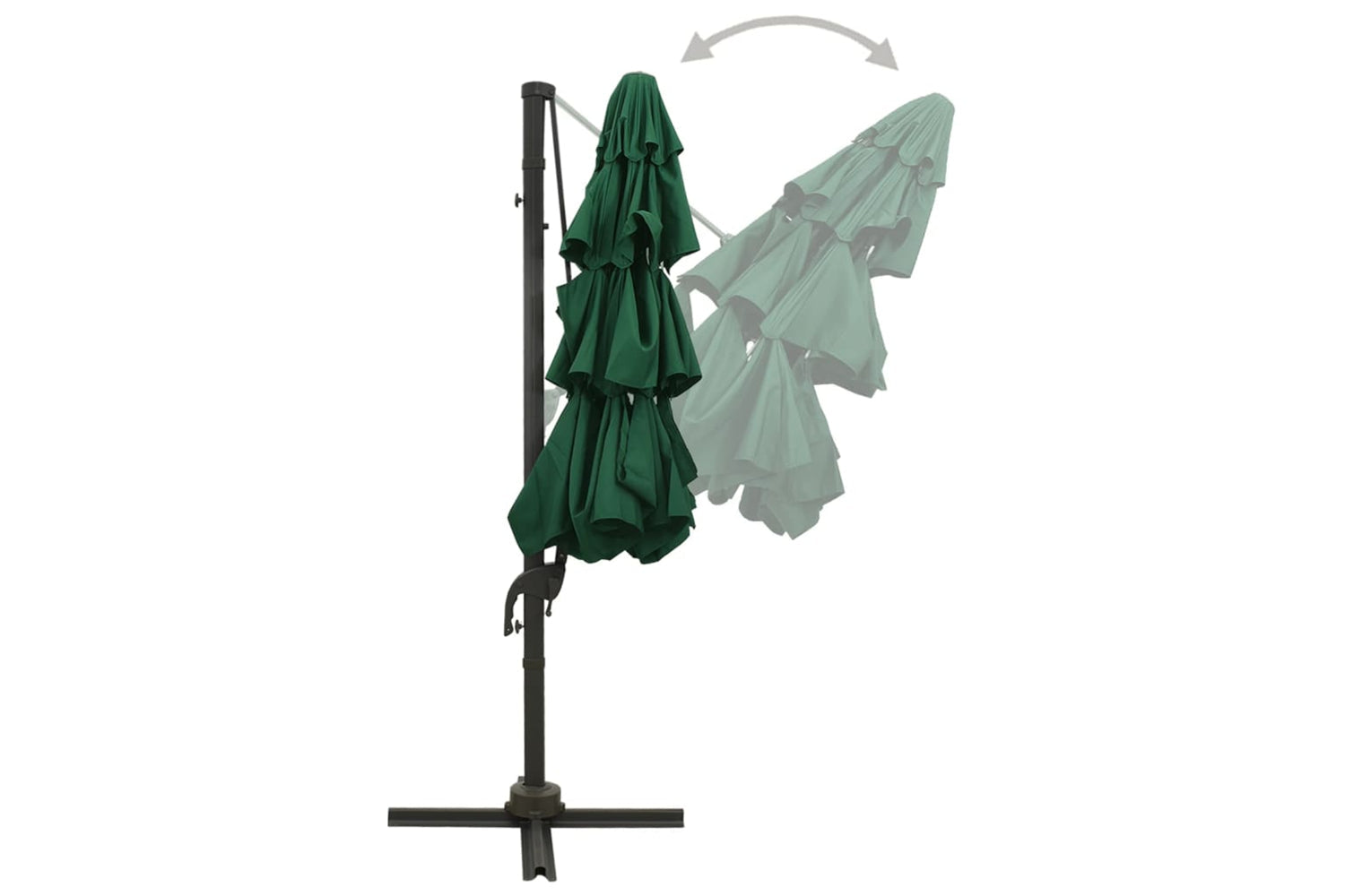 Vidaxl 313829 4-tier Parasol With Aluminium Pole Green 3x3 M-4