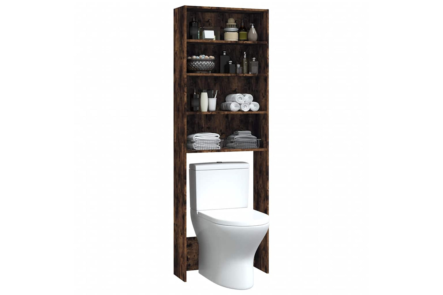 vidaXL 815951 Washing Machine Cabinet Smoked Oak 64x24x190cm-4