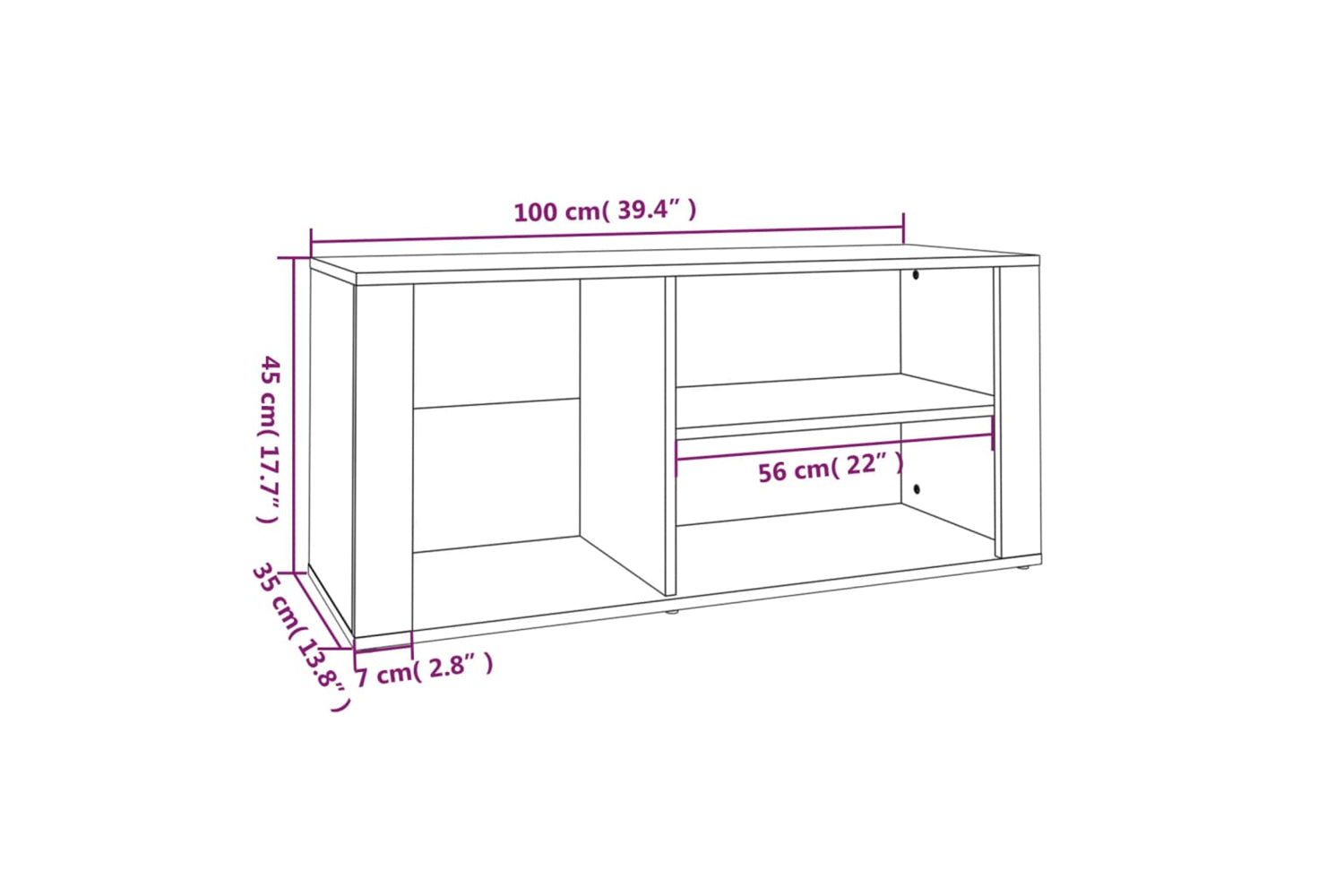 vidaXL 816923 Shoe Cabinet Sonoma Oak 100x35x45cm Engineered Wood-7