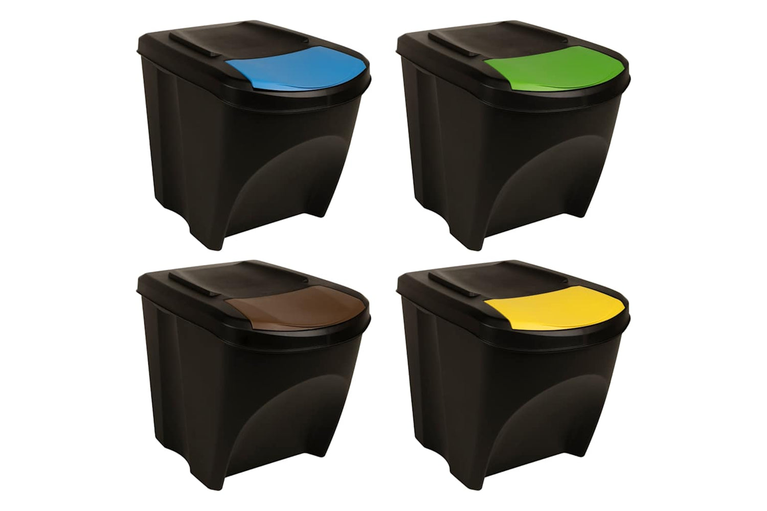 Vidaxl 316185 Stackable Dustbins 4 Pcs Anthracite 100 L