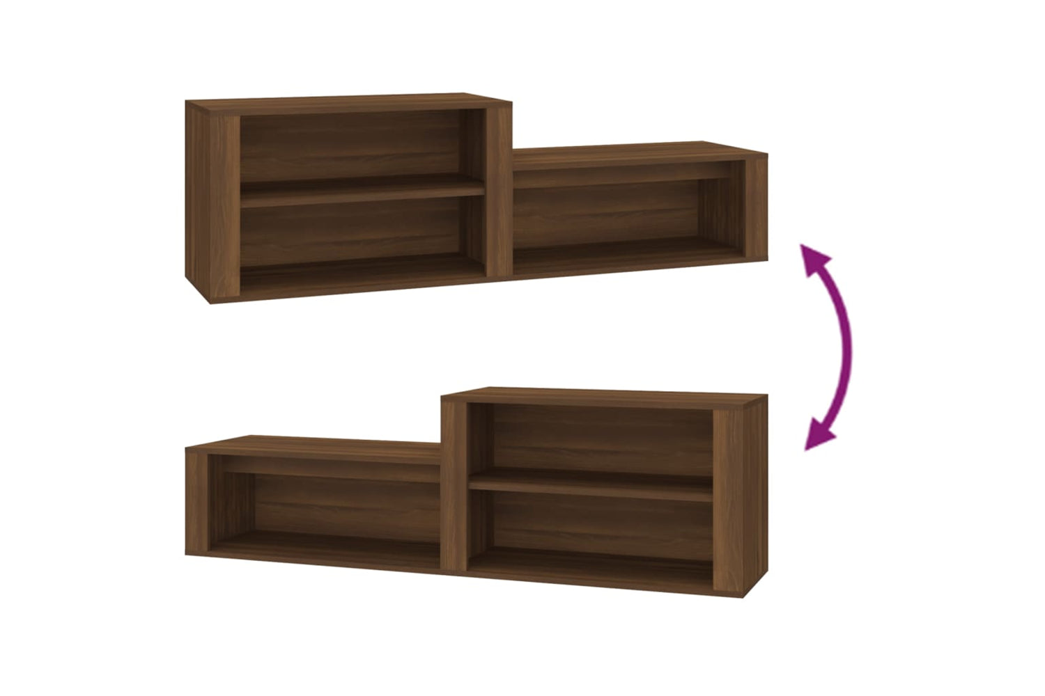 vidaXL 816919 Shoe Cabinet Brown Oak 150x35x45cm Engineered Wood-6