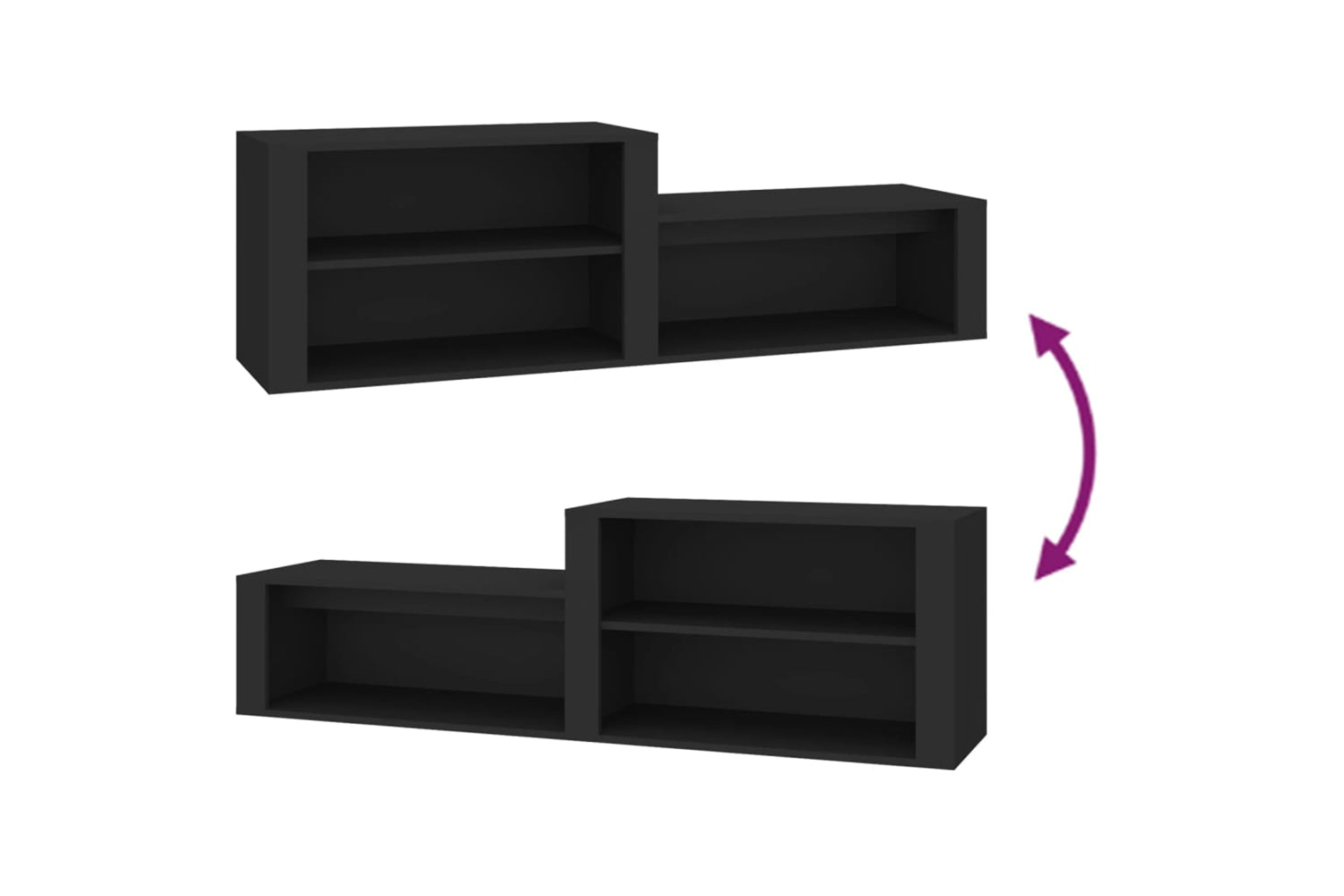 vidaXL 816913 Shoe Cabinet Black 150x35x45cm Engineered Wood-6
