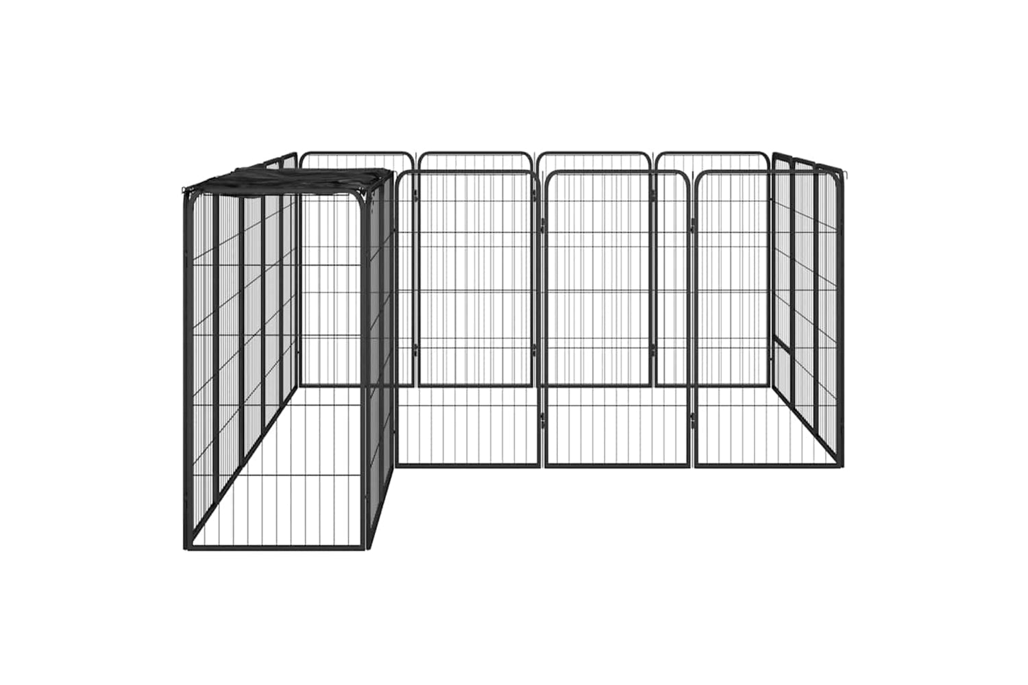 vidaXL 3115950 18-panel Dog Playpen Black 50x100cm Powder-coated Steel-3